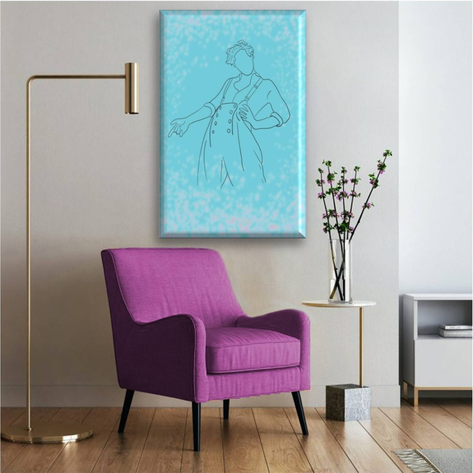 Cuadro Canva Decorativo Harry Styles 90X60 cm