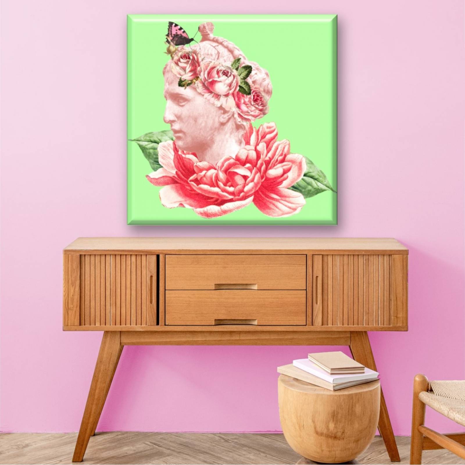 Cuadro Canva Decorativo Escultura Collage 80X80 cm