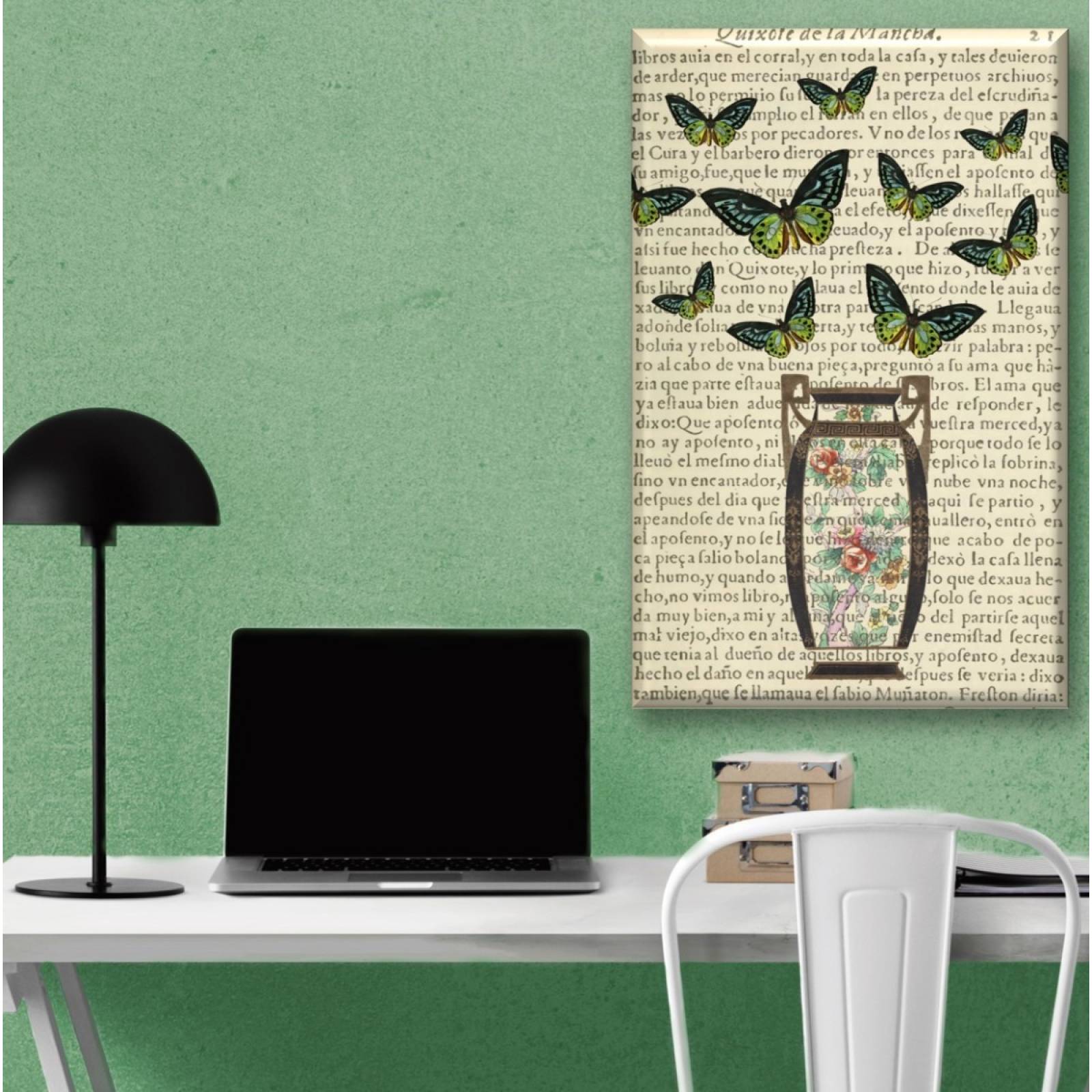 Cuadro Canva Decorativo Mariposas Volando Collage 90X60 cm