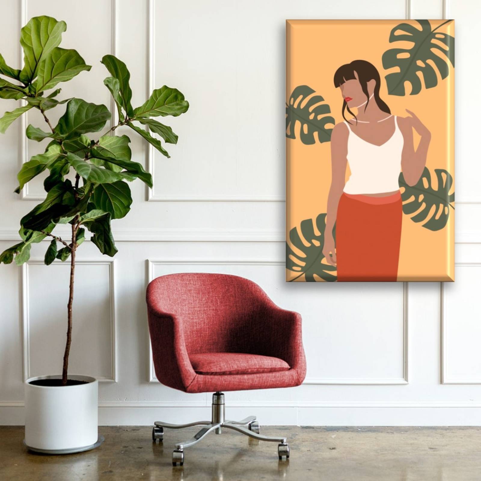 Cuadro Canva Decorativo Mujer Naturaleza 90X60 cm