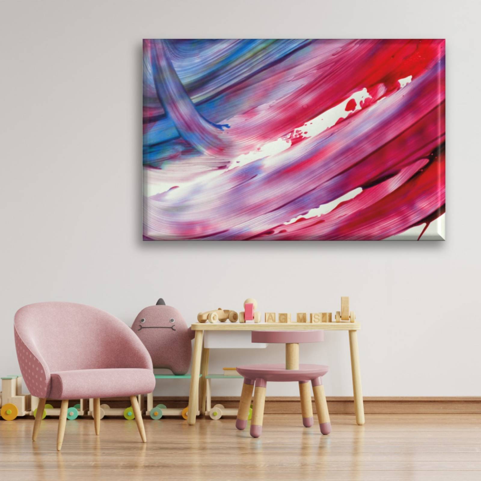 Cuadro Canva Decorativo Trazo Con Pincel 60X40 cm