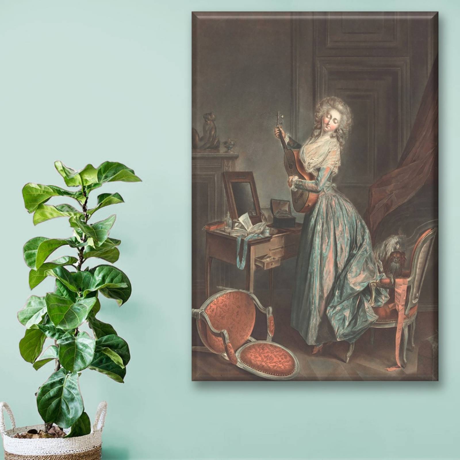 Cuadro Canva Una Mujer Tocando La Guitarra 60X40 cm