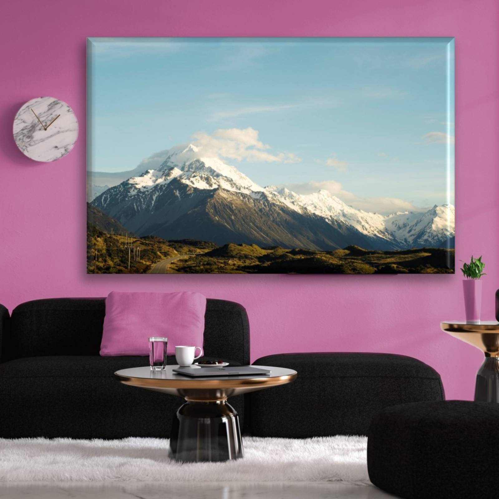 Cuadro Canva Decorativo Montaña En La Carretera 60X40 cm