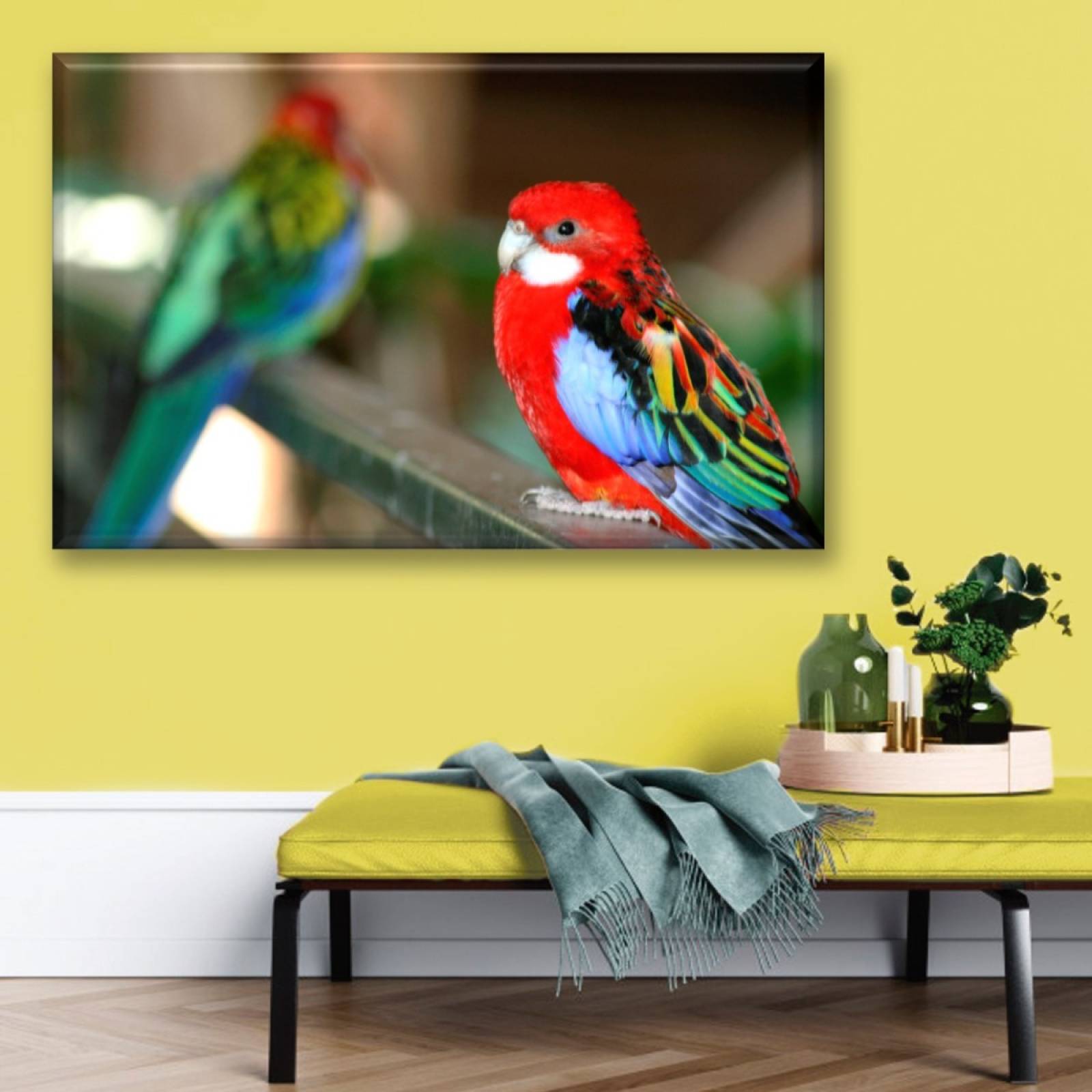 Cuadro Canva Decorativo Perico Elegante 60X40 cm