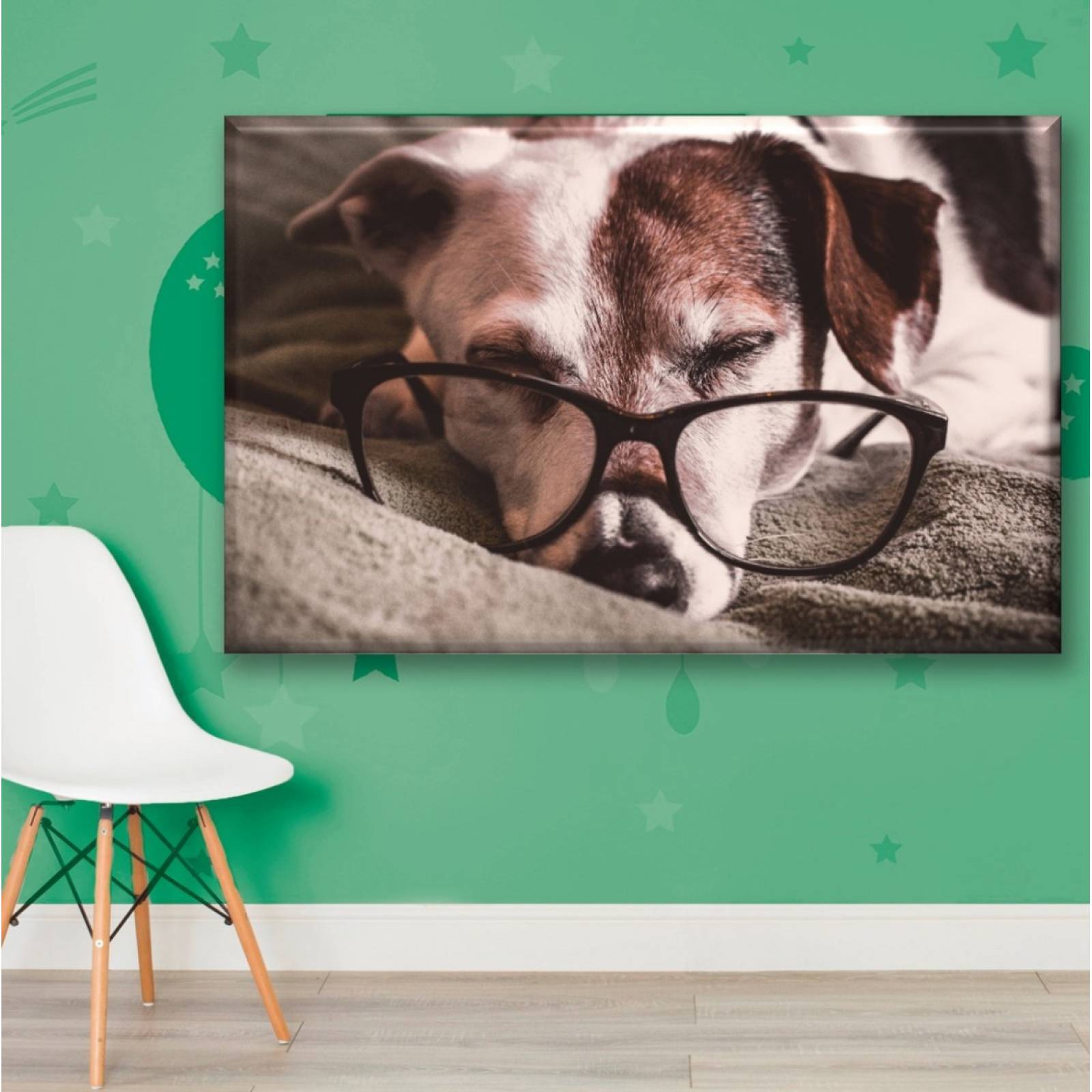 Cuadro Canva Decorativo Perrito Estudioso 60X40 cm