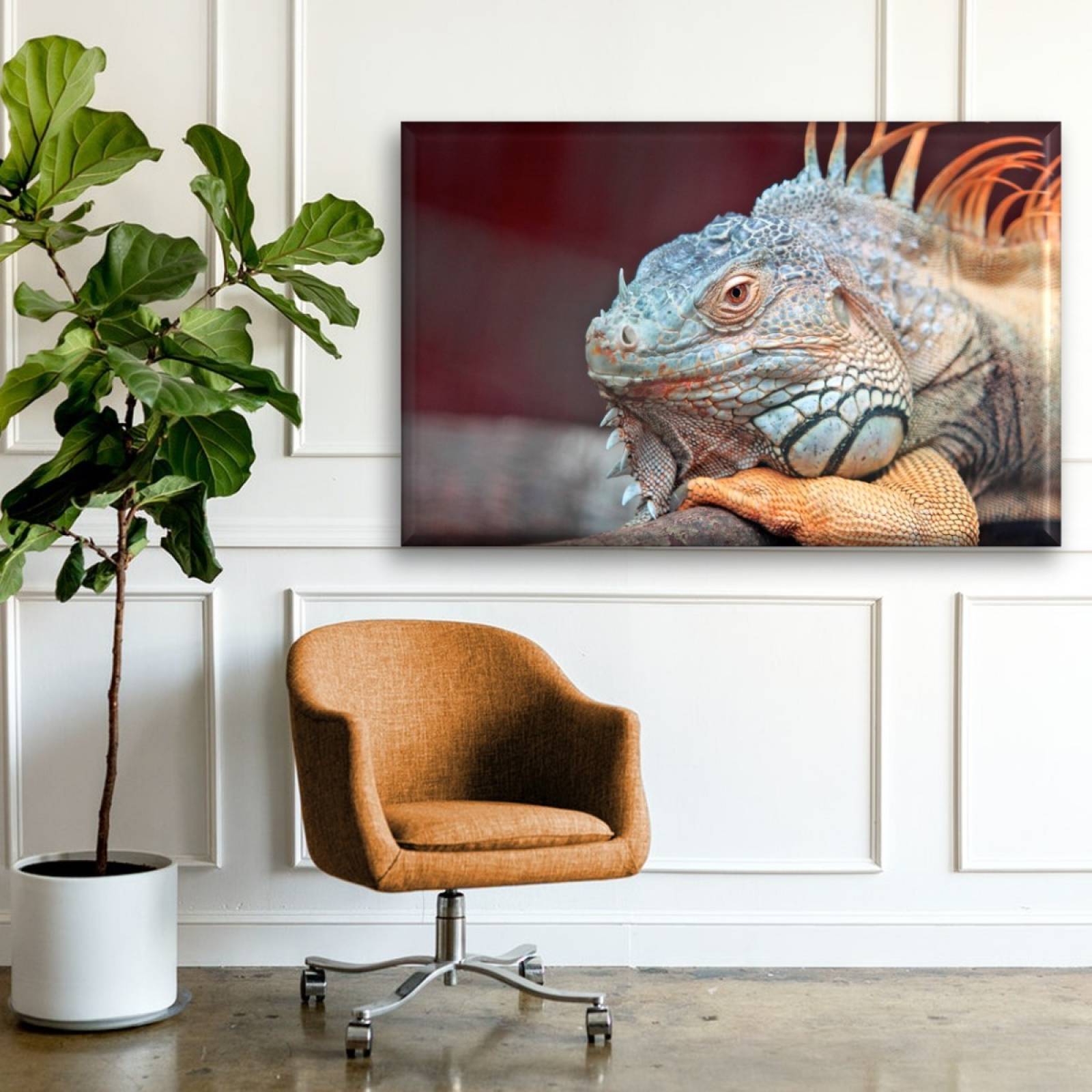 Cuadro Canva Decorativo Iguana De Perfil 60X40 cm