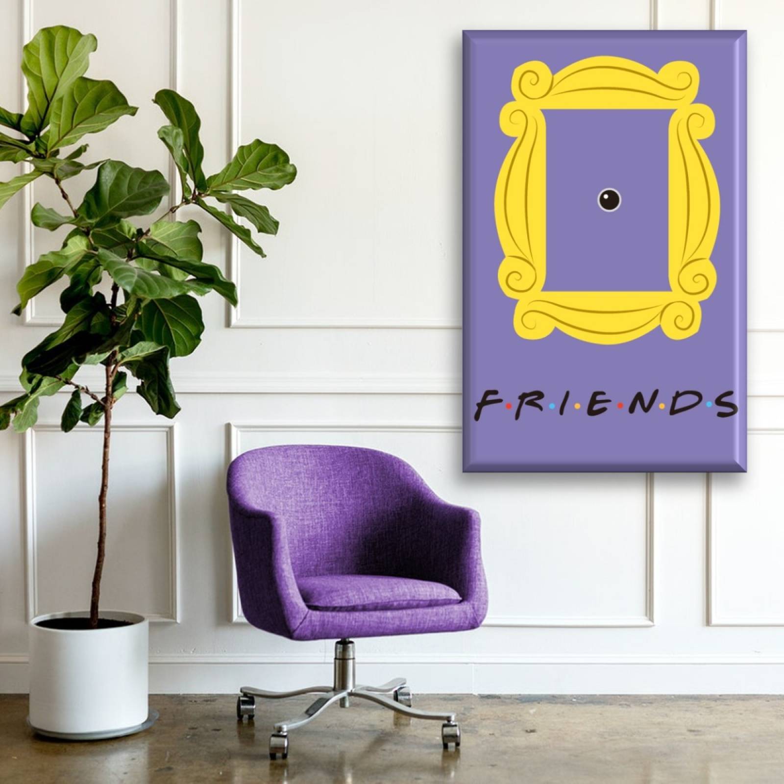 Cuadro Canva Decorativo Friends Puerta 60X40 cm