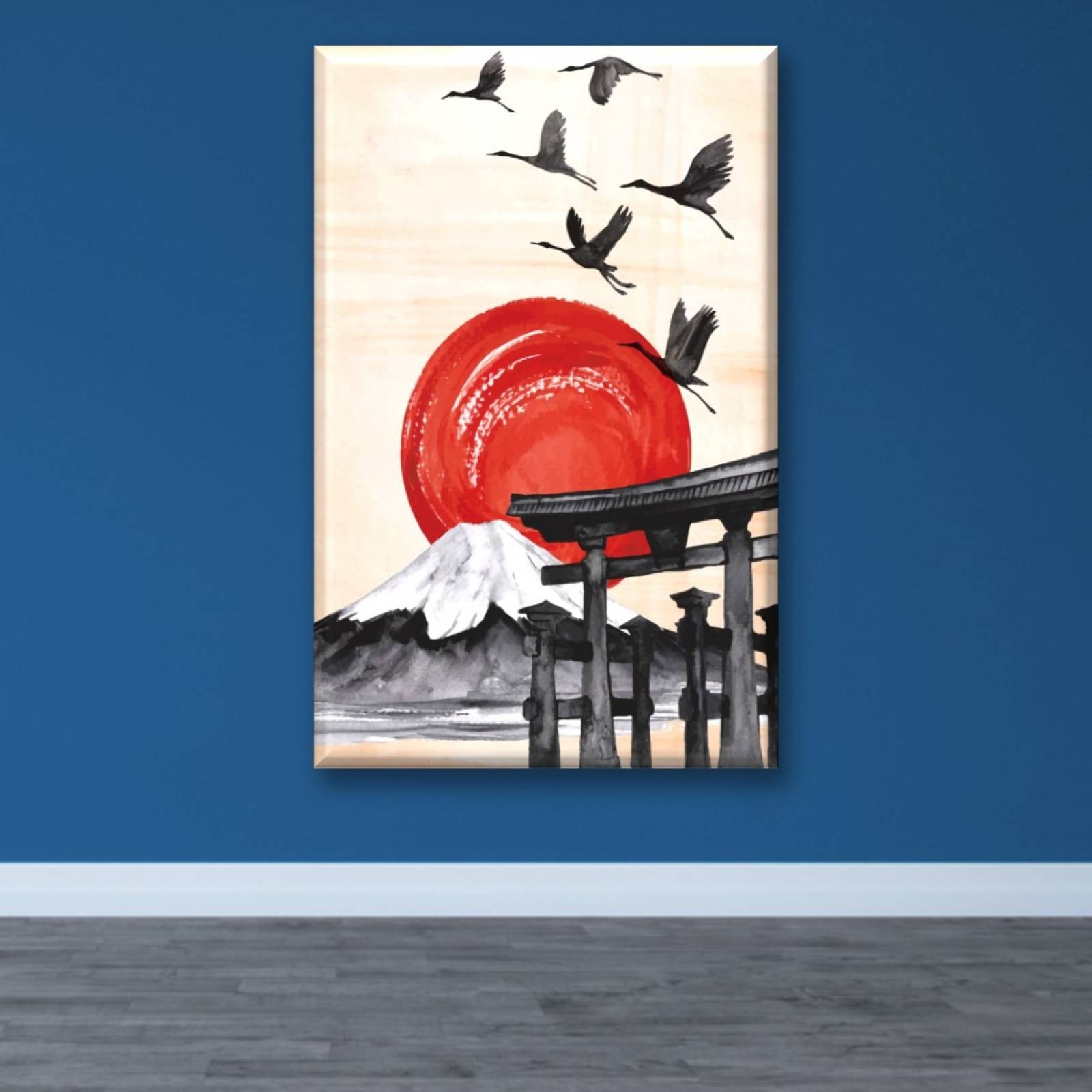 Cuadro Canva Decorativo Acuarela Volcán 60X40 cm