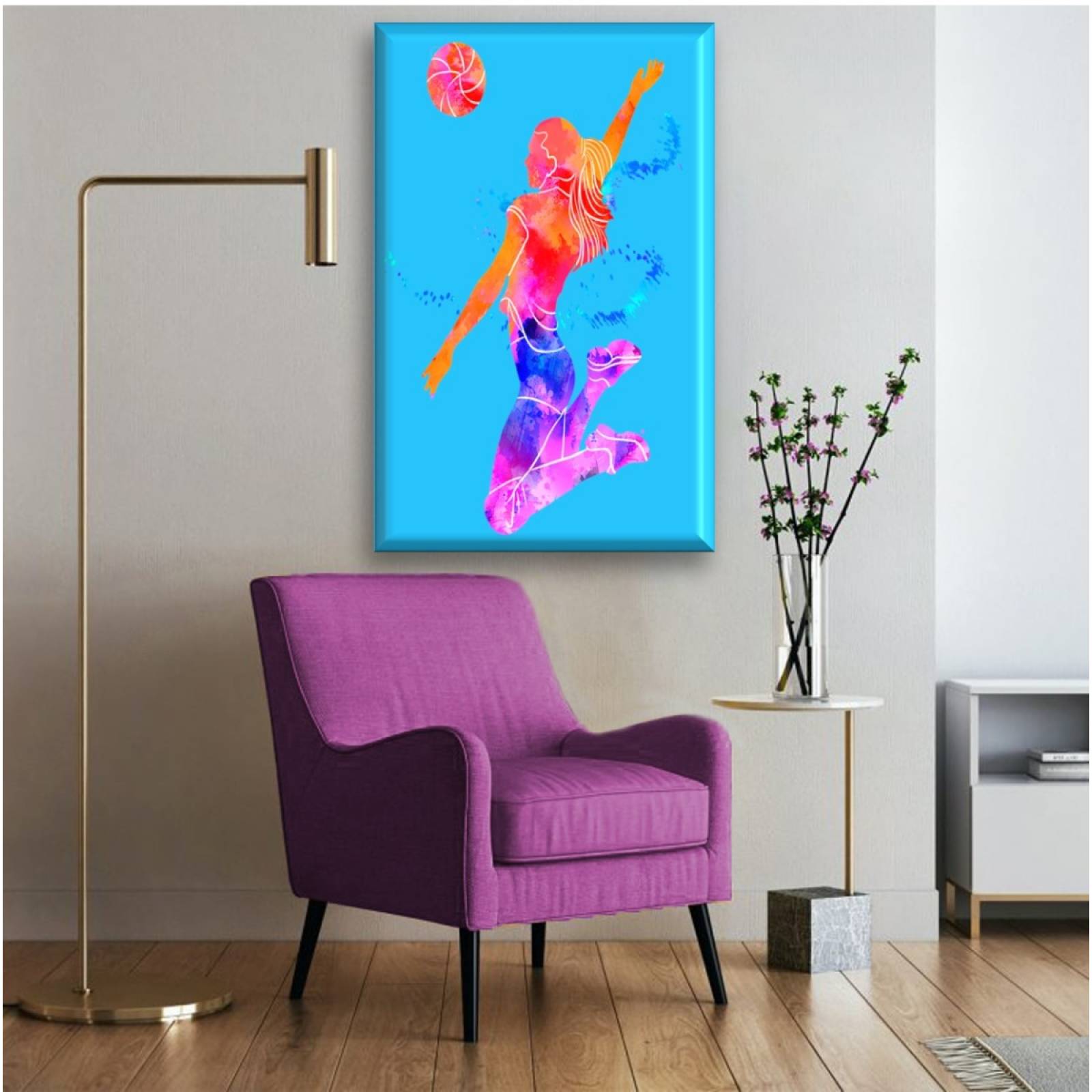 Cuadro Canva Decorativo Jugadora Voleibol 60X40 cm