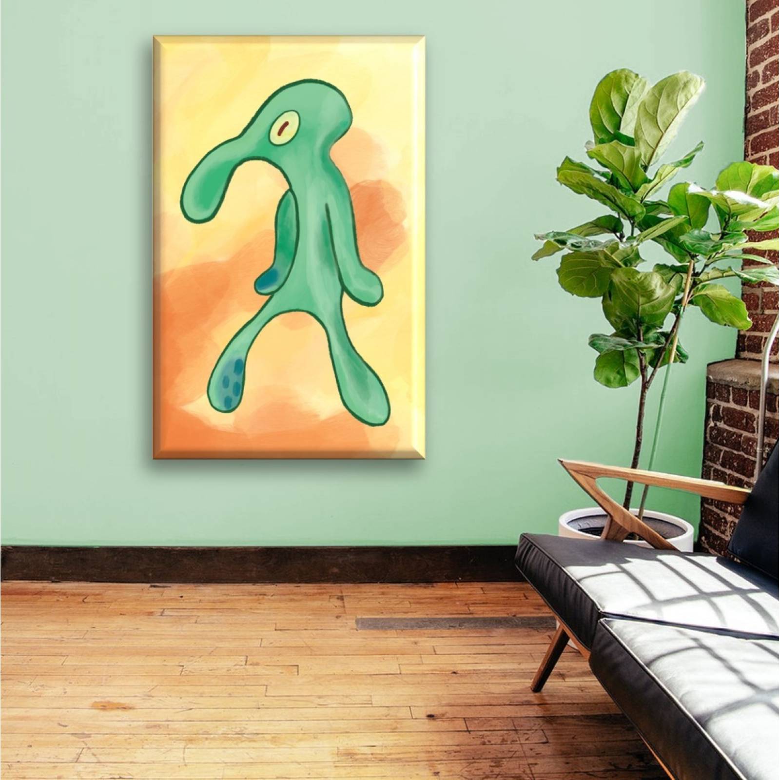 Cuadro Canva Decorativo Obra De Arte De Calamardo 60X40 cm