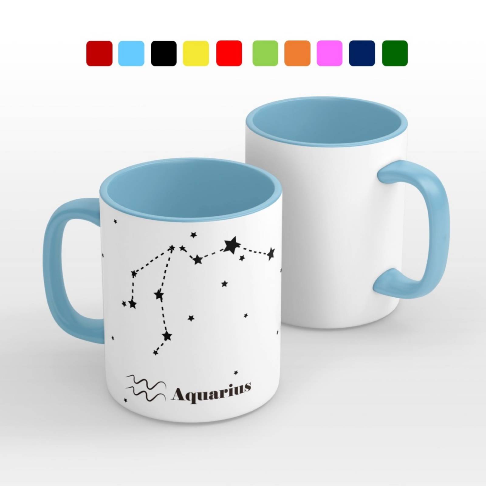 TAZA PERSONALIZADA AQUARIUS MODELO INTERIOR Y ASA DE COLOR
