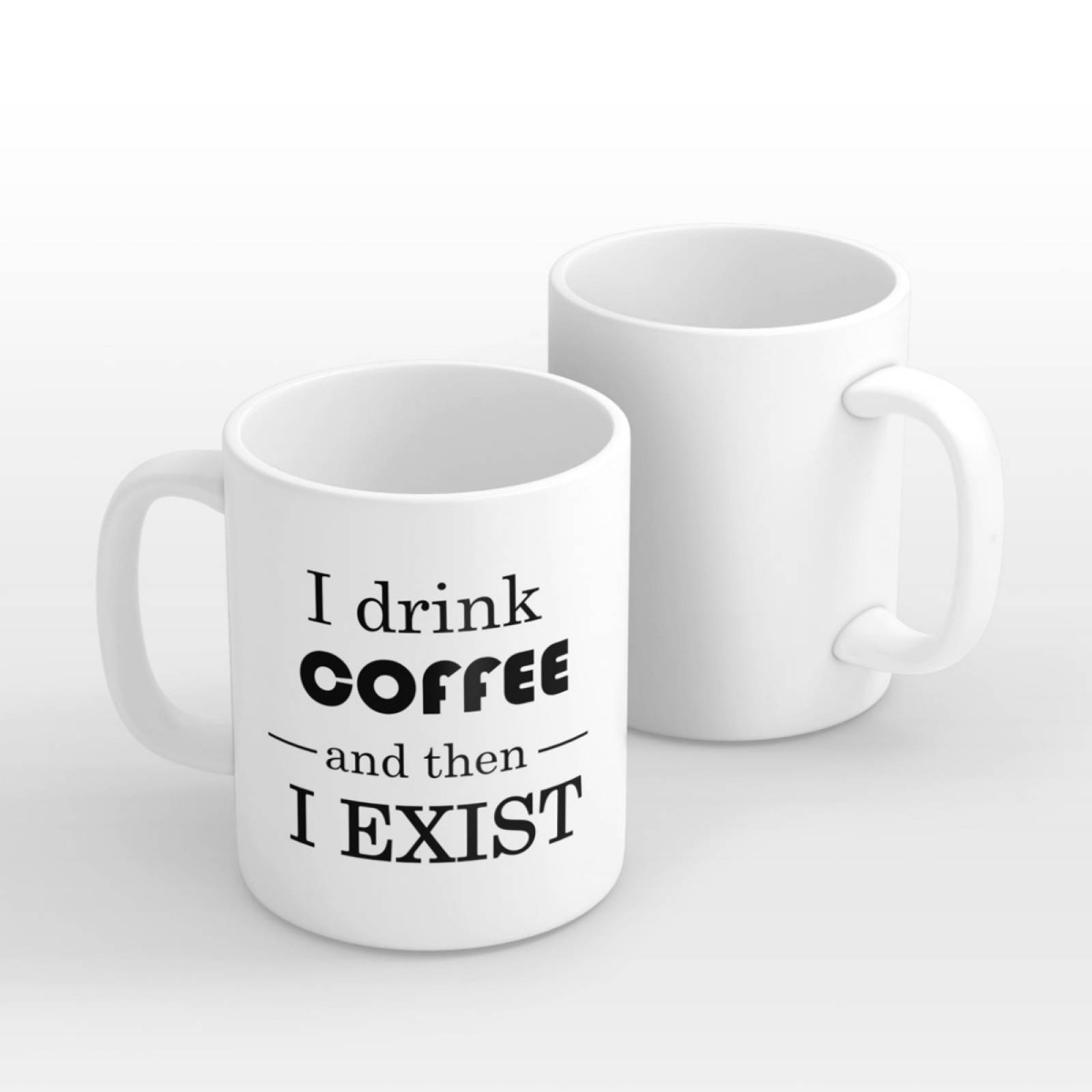 TAZA PERSONALIZADA CAFÉ Y LUEGO EXISTO MODELO TRADICIONAL