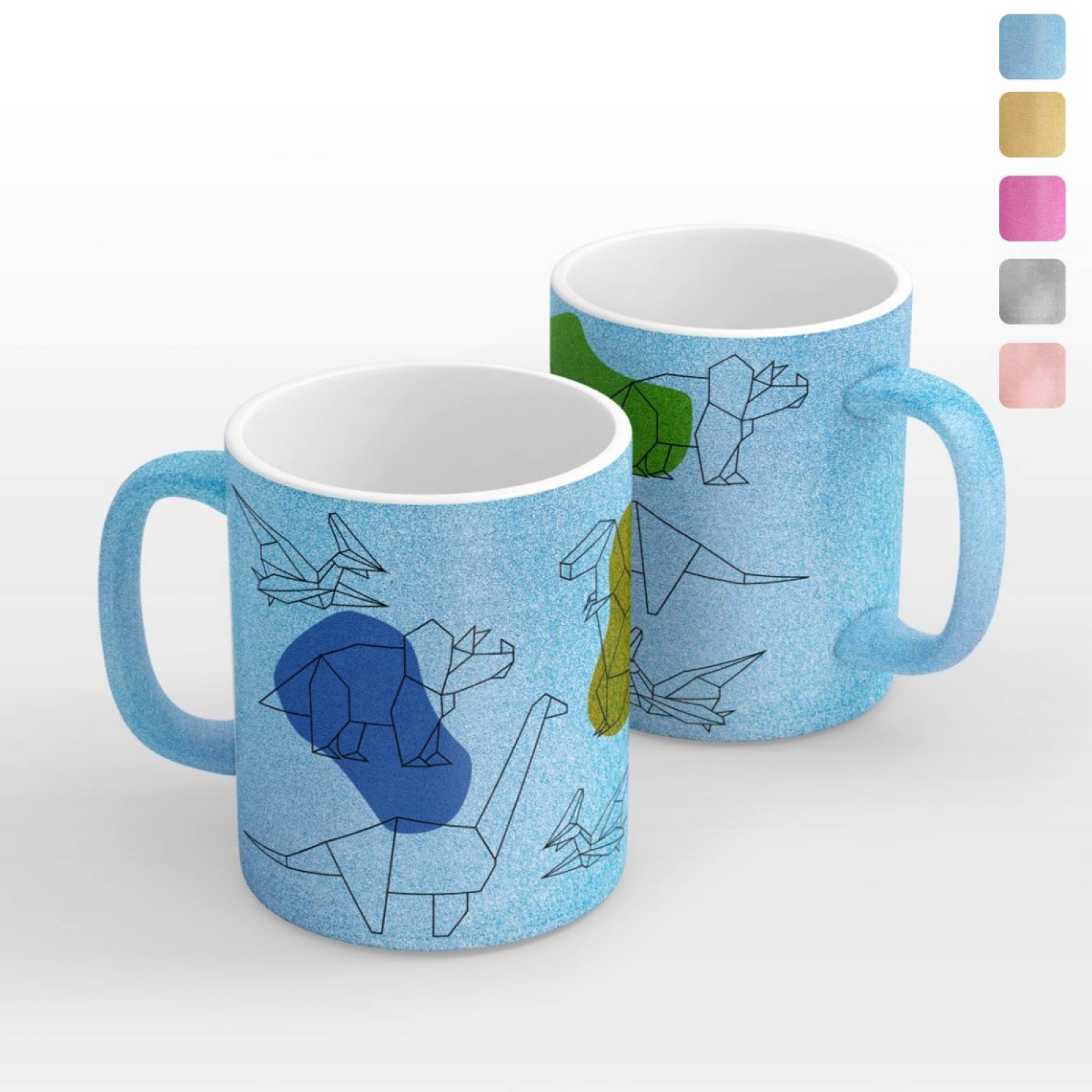 TAZA PERSONALIZADA DINOSAURIOS MODELO GLITTER