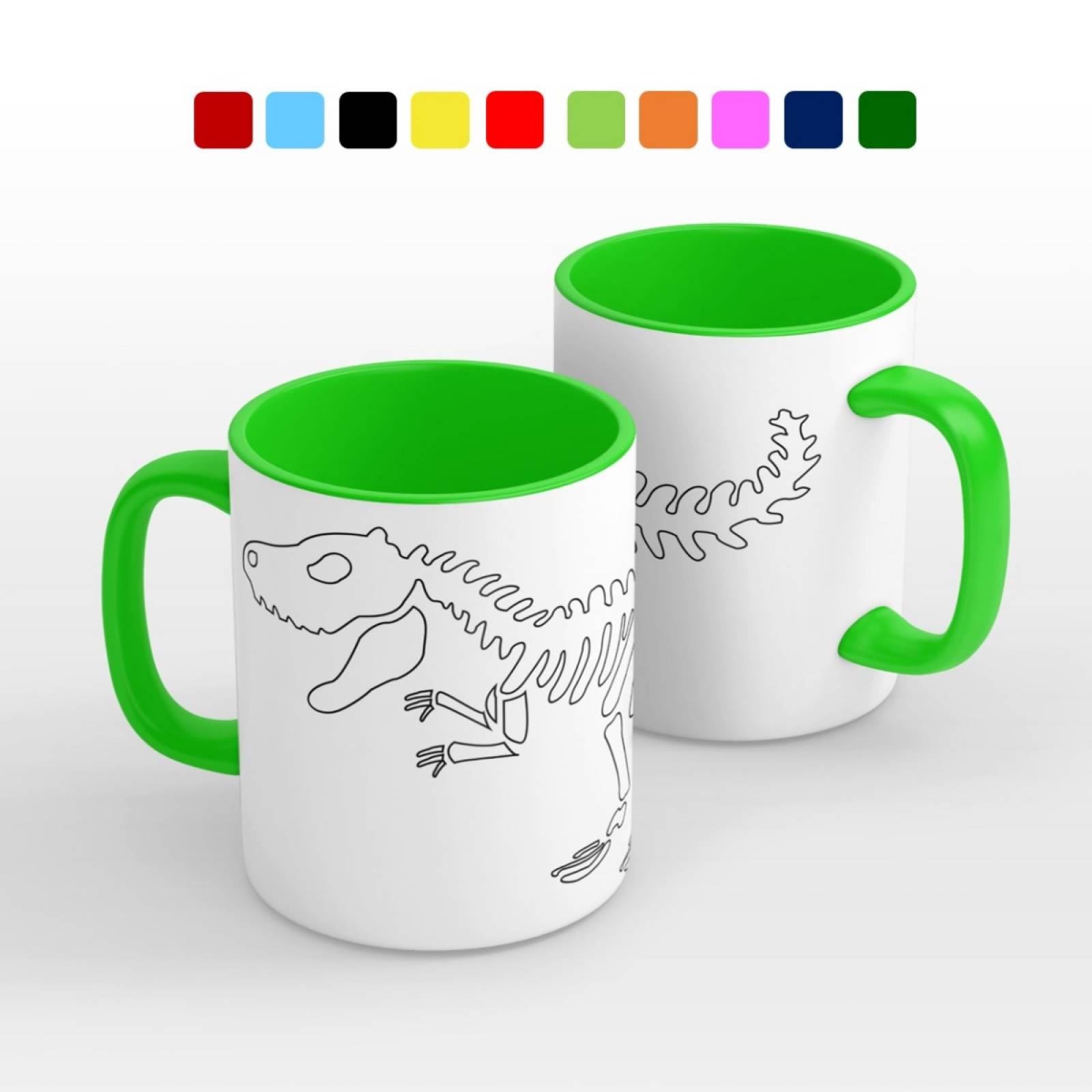 TAZA PERSONALIZADAESQUELETO MODELO INTERIOR Y ASA DE COLOR