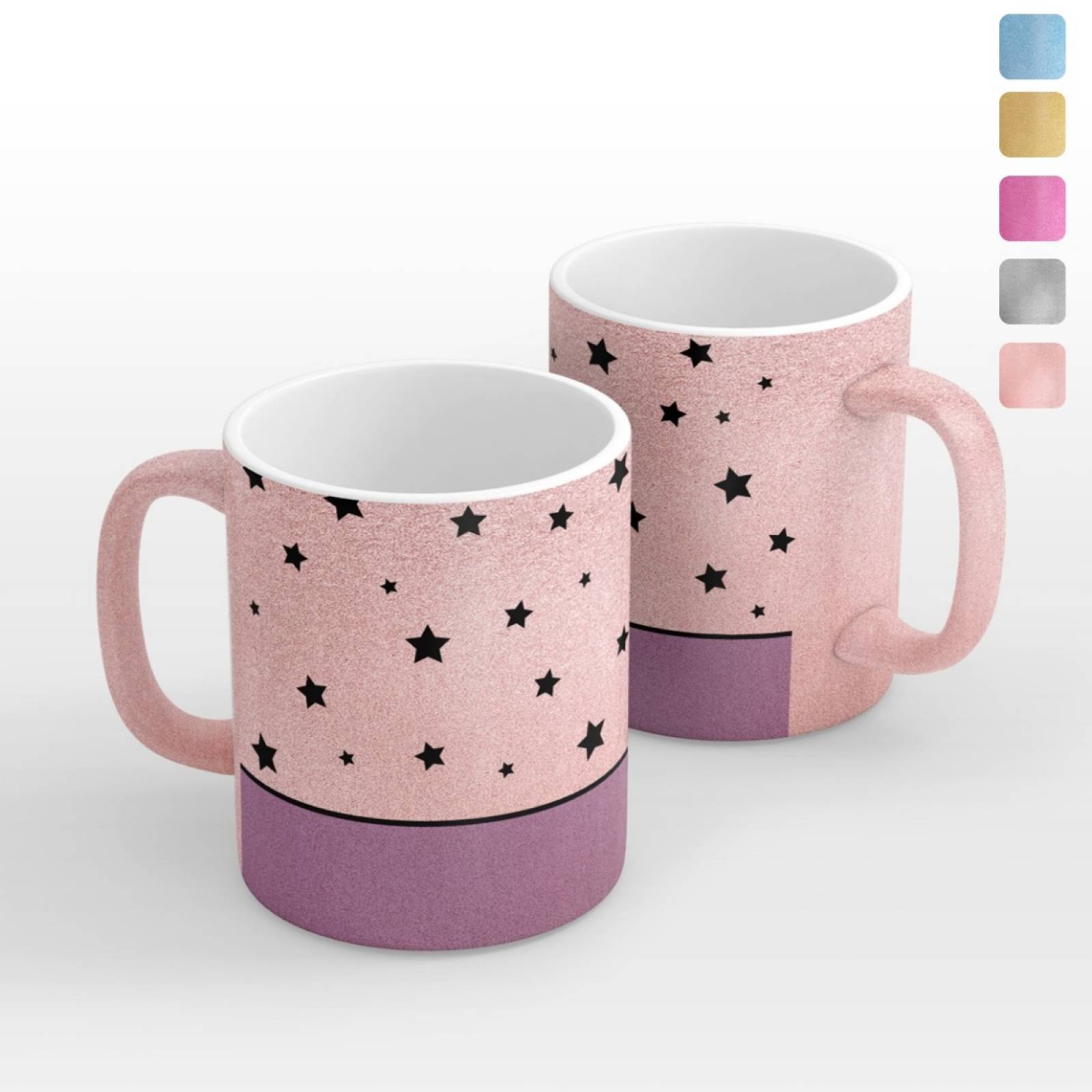 TAZA PERSONALIZADA ESTRELLAS MODELO GLITTER.
