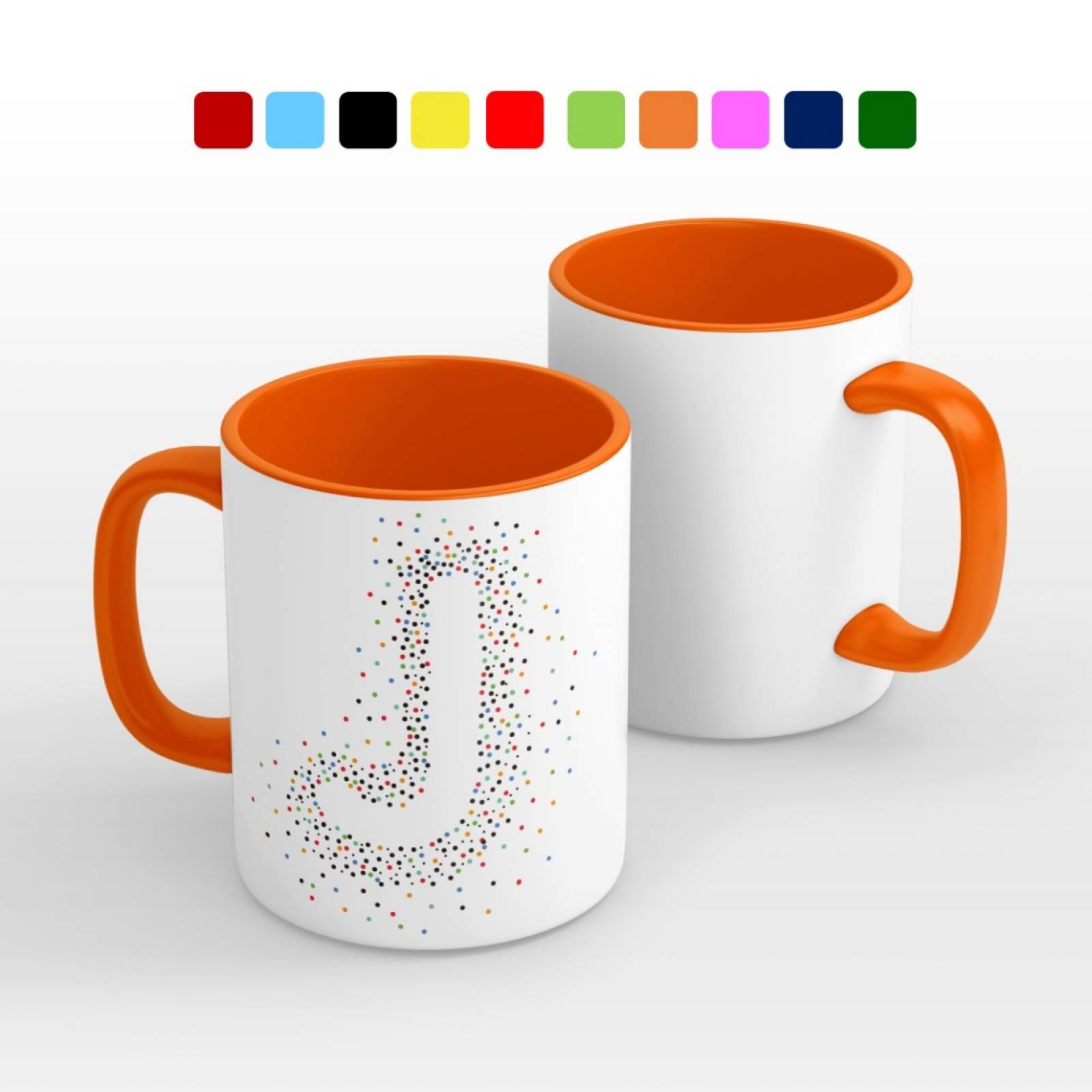 TAZA PERSONALIZADA LETRA J MODELO INTERIOR Y ASA DE COLOR
