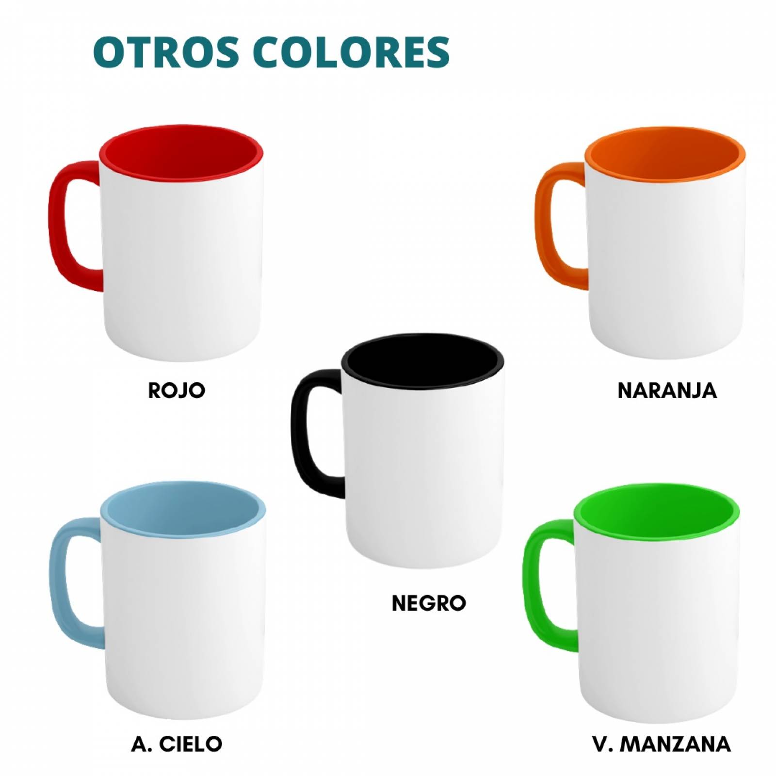 TAZA PERSONALIZADA TU PUEDES MODELO INTERIOR Y ASA DE COLOR.