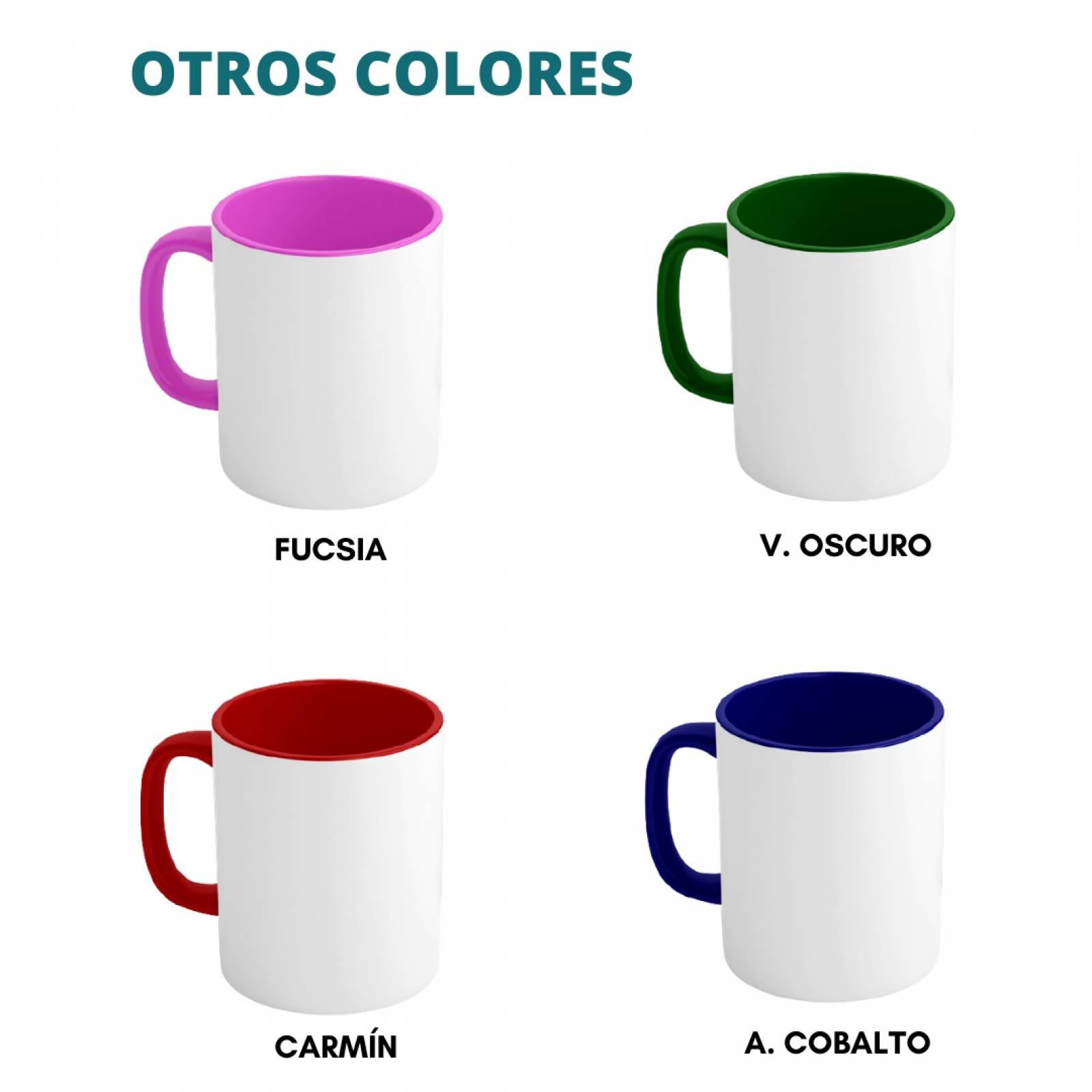 TAZA PERSONALIZADA TULIPANES MODELO INTERIOR Y ASA DE COLOR.