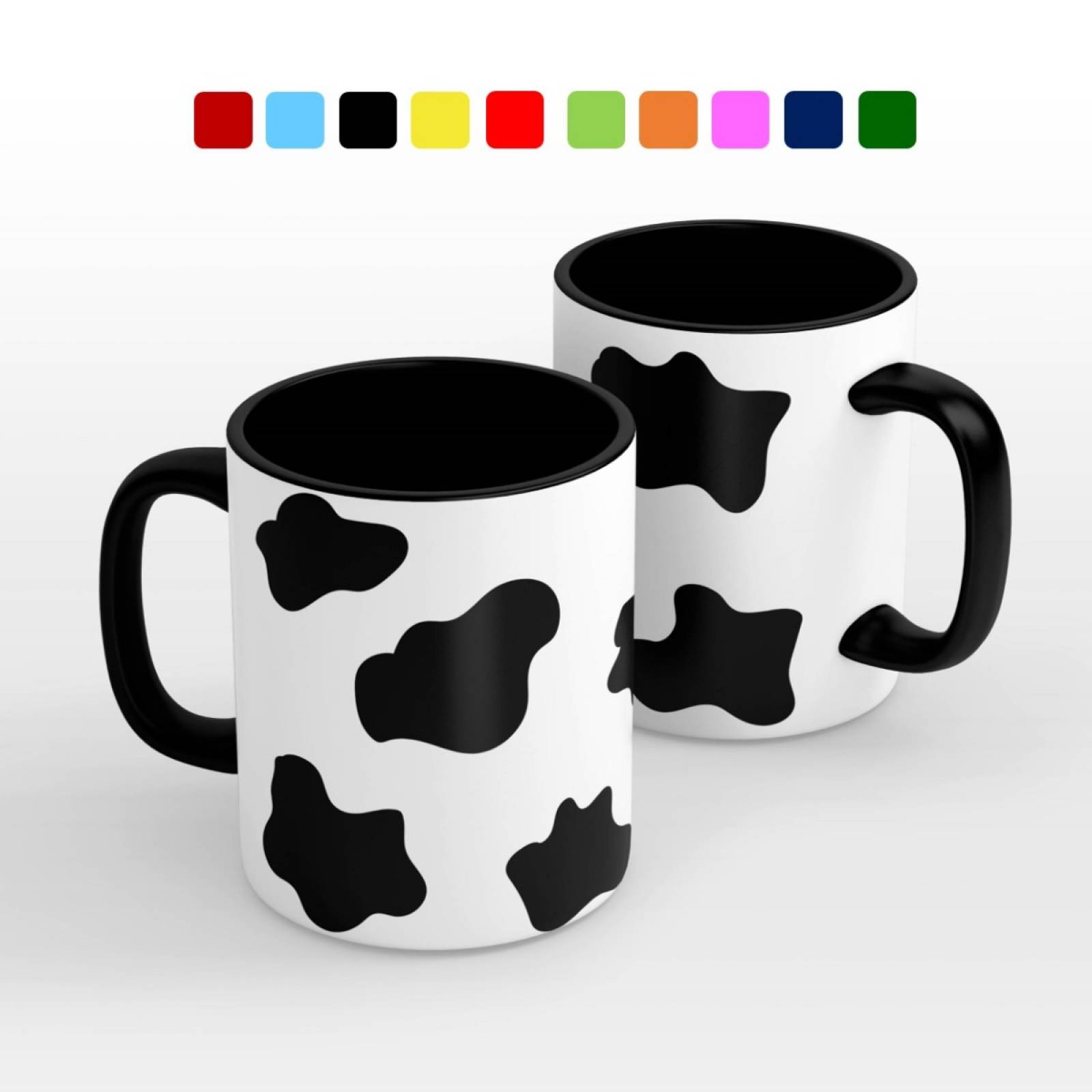 TAZA PERSONALIZADA VACA MODELO INTERIOR Y ASA DE COLOR.