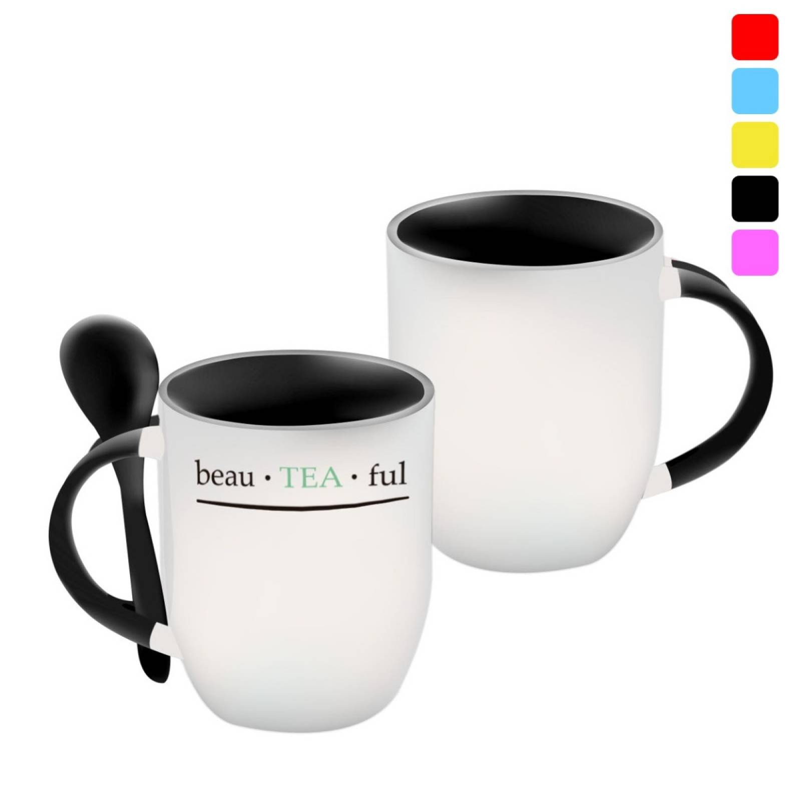 TAZA PERSONALIZADA  BEAUTEAFUL MODELO CON CUCHARA.