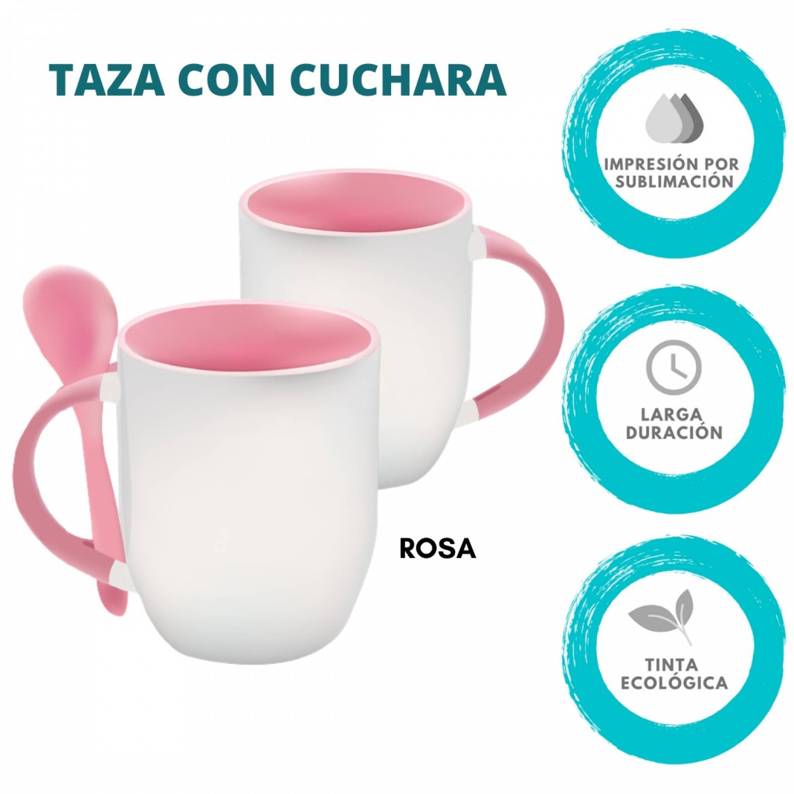 TAZA PERSONALIZADA  BEAUTEAFUL MODELO CON CUCHARA