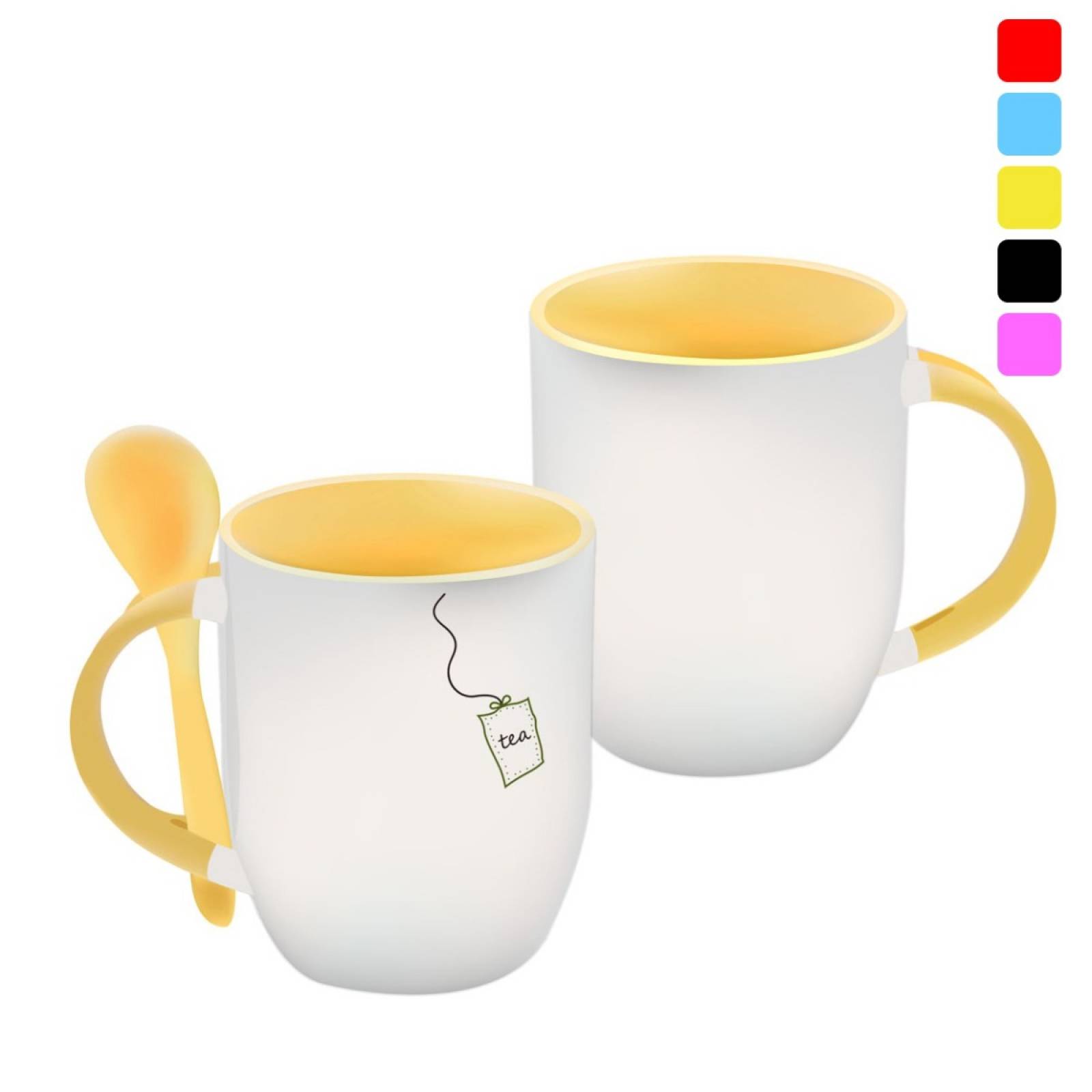 TAZA PERSONALIZADA  TÉ MODELO CON CUCHARA