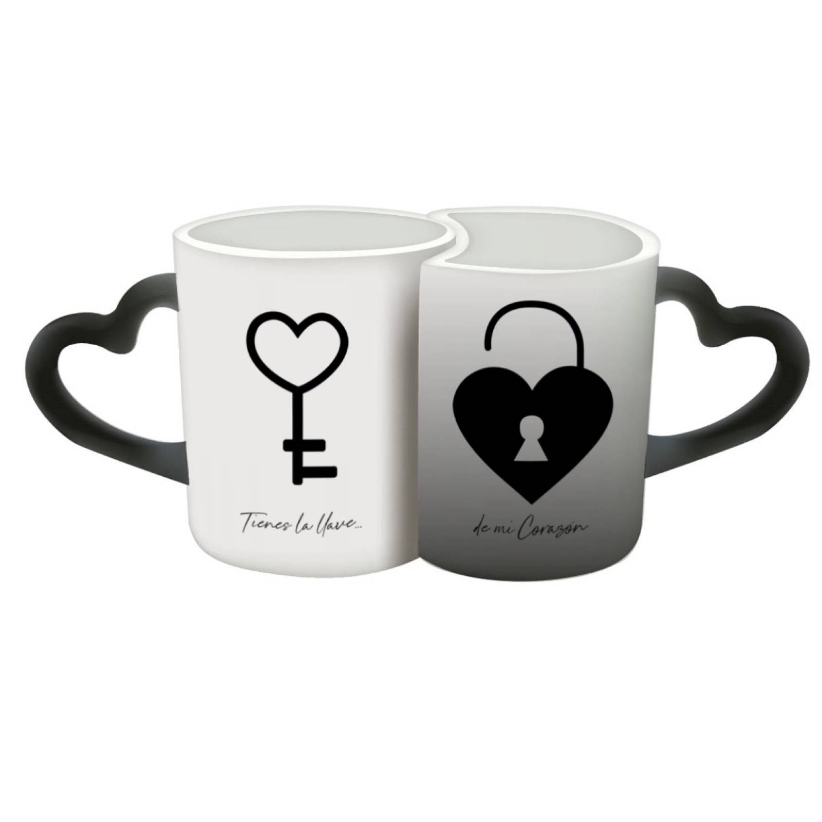 TAZA PERSONALIZADA LLAVE DEL CORAZÓN MODELO DUO PAREJA MÁGICA
