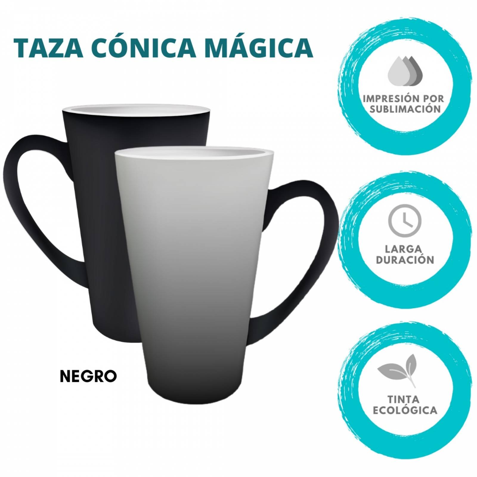 TAZA PERSONALIZADA ABECEDARIO FLORES B MODELO CONICA MAGICA 17 OZ