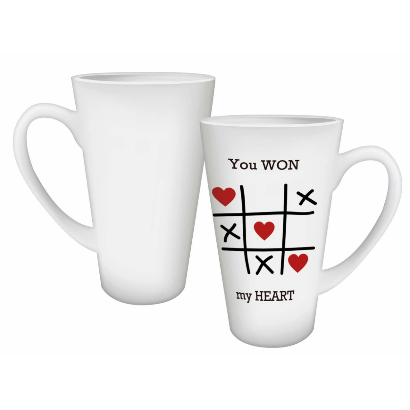 TAZA PERSONALIZADA GANASTE MI CORAZÓN MODELO CONICA 17 OZ