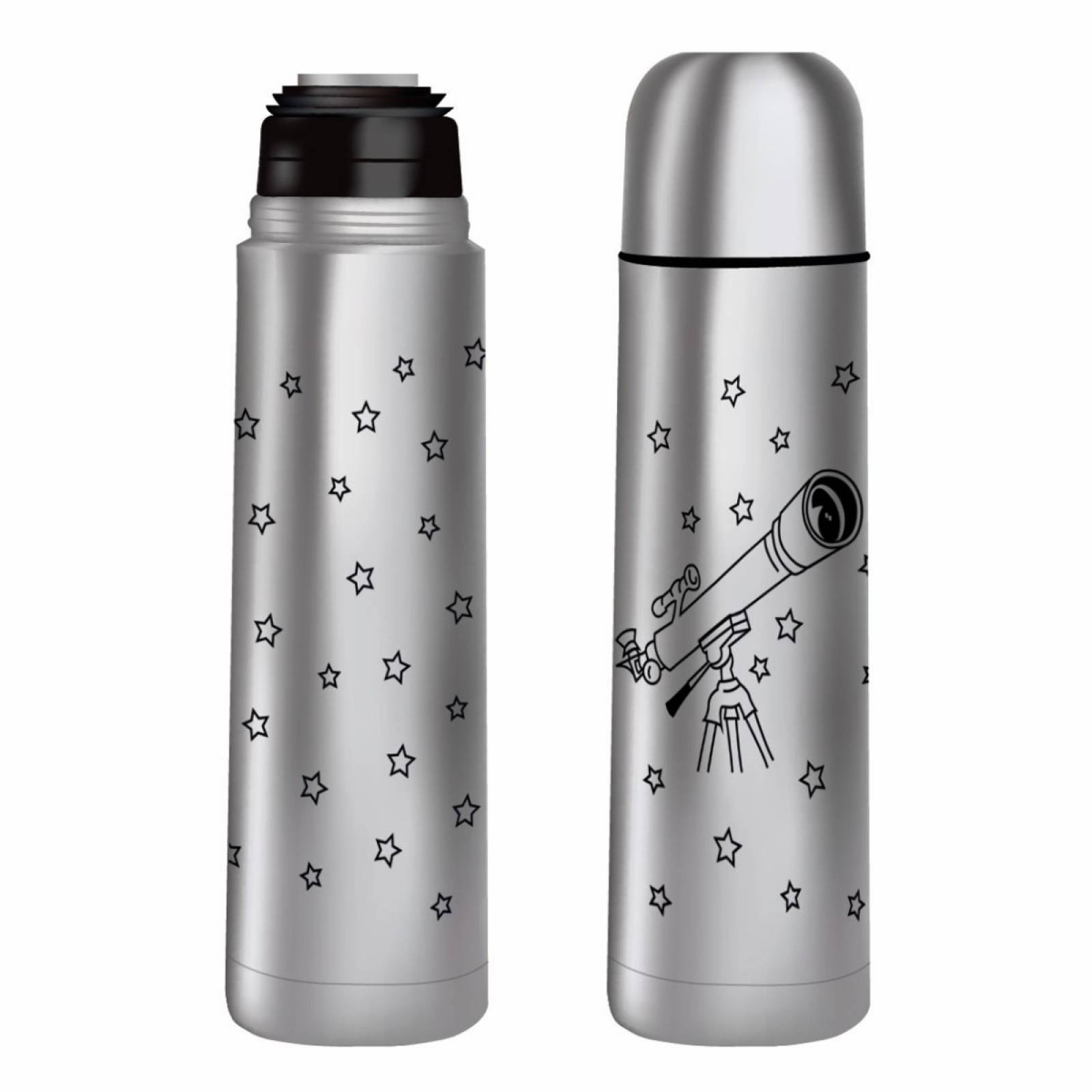 TERMO CILINDRO BALA TELESCOPIO PLATA 500 ML