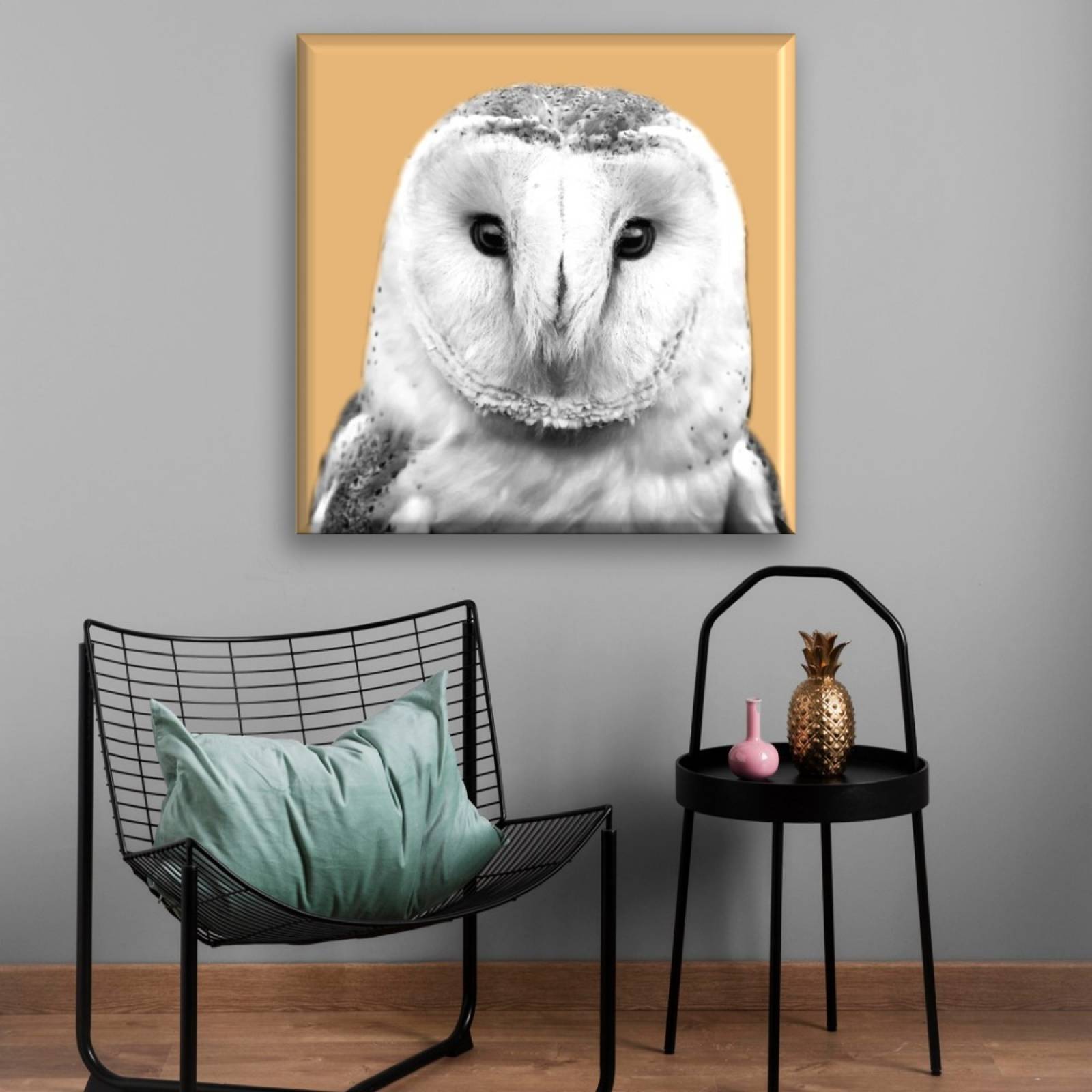 Cuadro Canva Decorativo Lechuza 80X80 cm