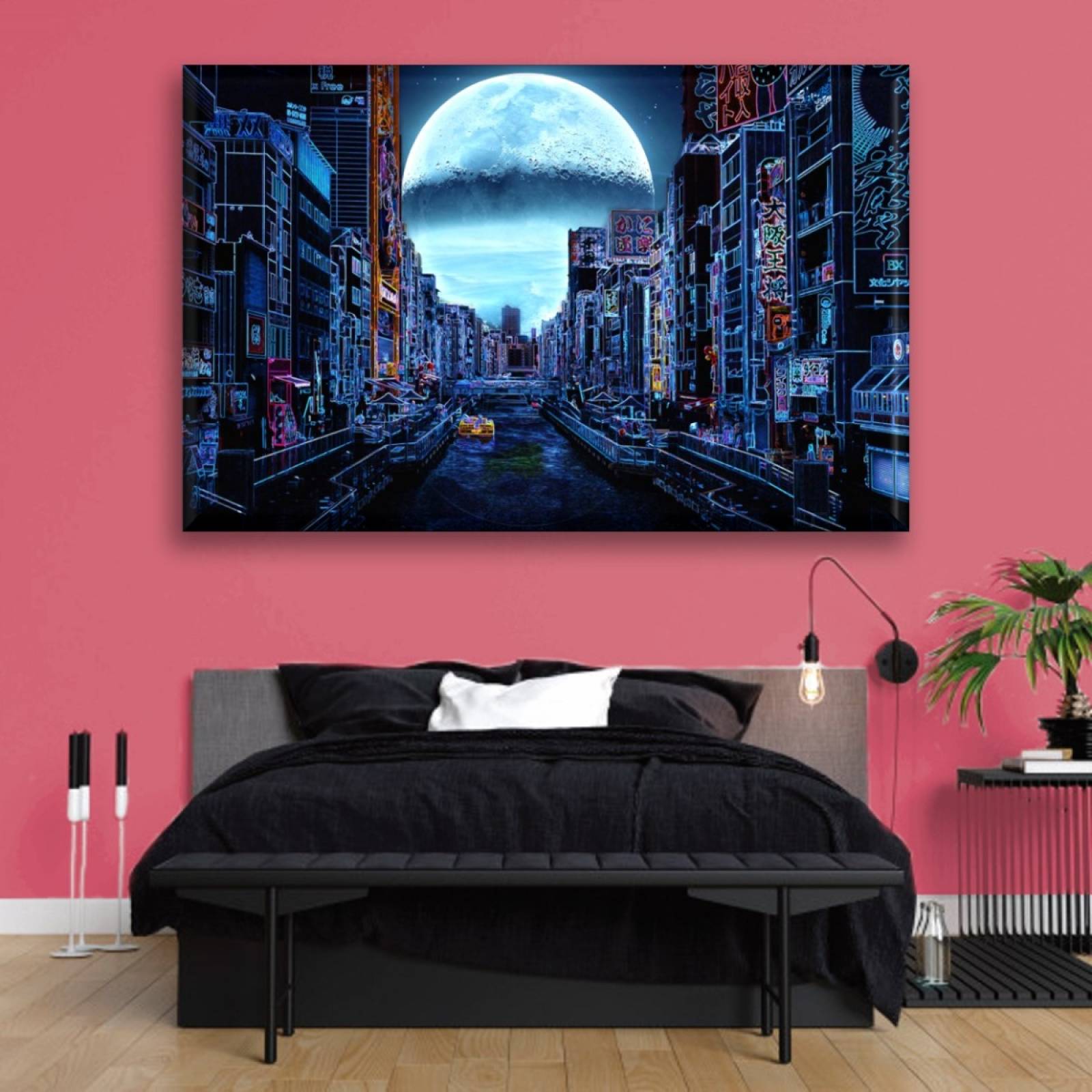 Cuadro Canva Decorativo Cyberpunk 60X40 cm