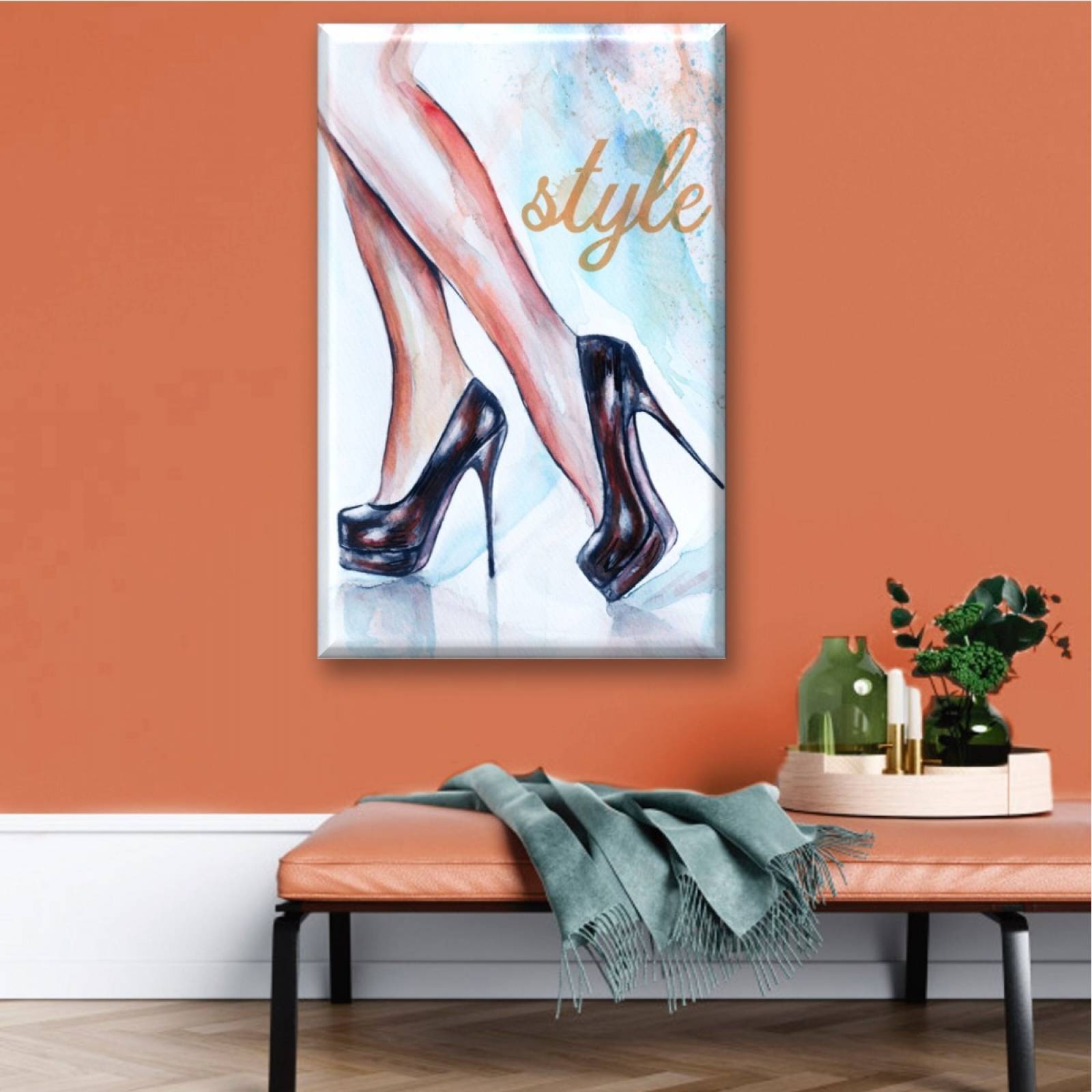 Cuadro Canva Decorativo Dibujo Tacones 60X40 cm