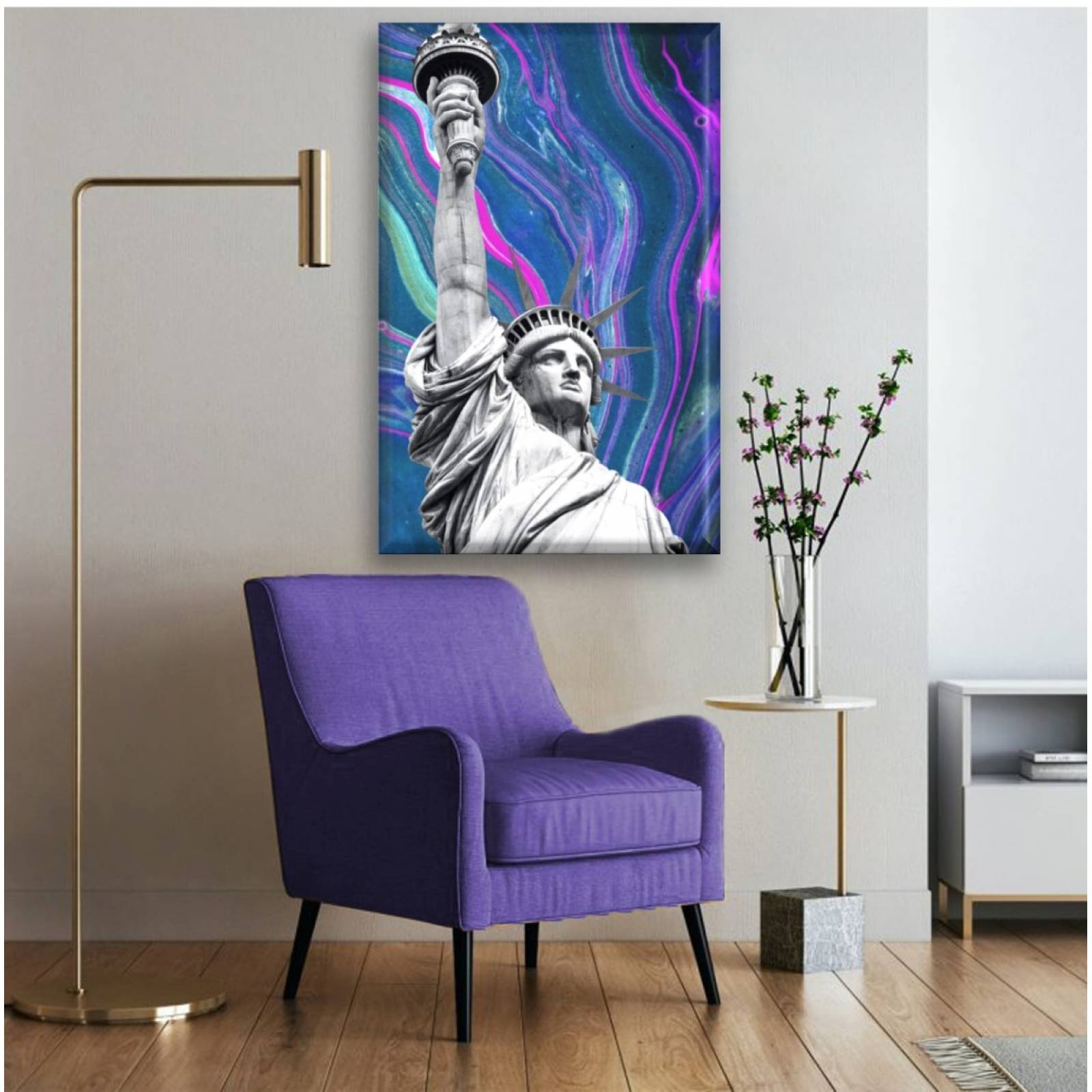 Cuadro Canva Decorativo Estatua De La Libertad 60X40 cm