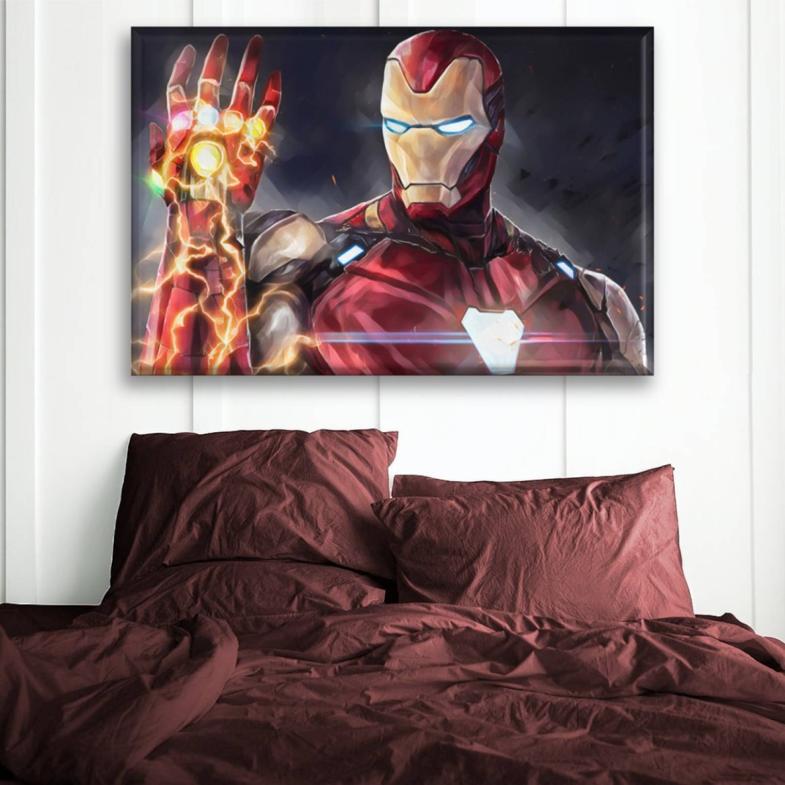 Cuadro Canva Decorativo Iron Man Con Guantelete 60X40 cm