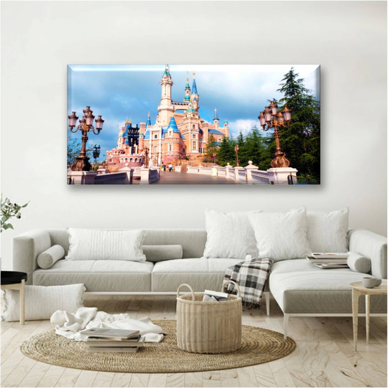 Cuadro Canva Decorativo Castillo Disney 30X60 cm