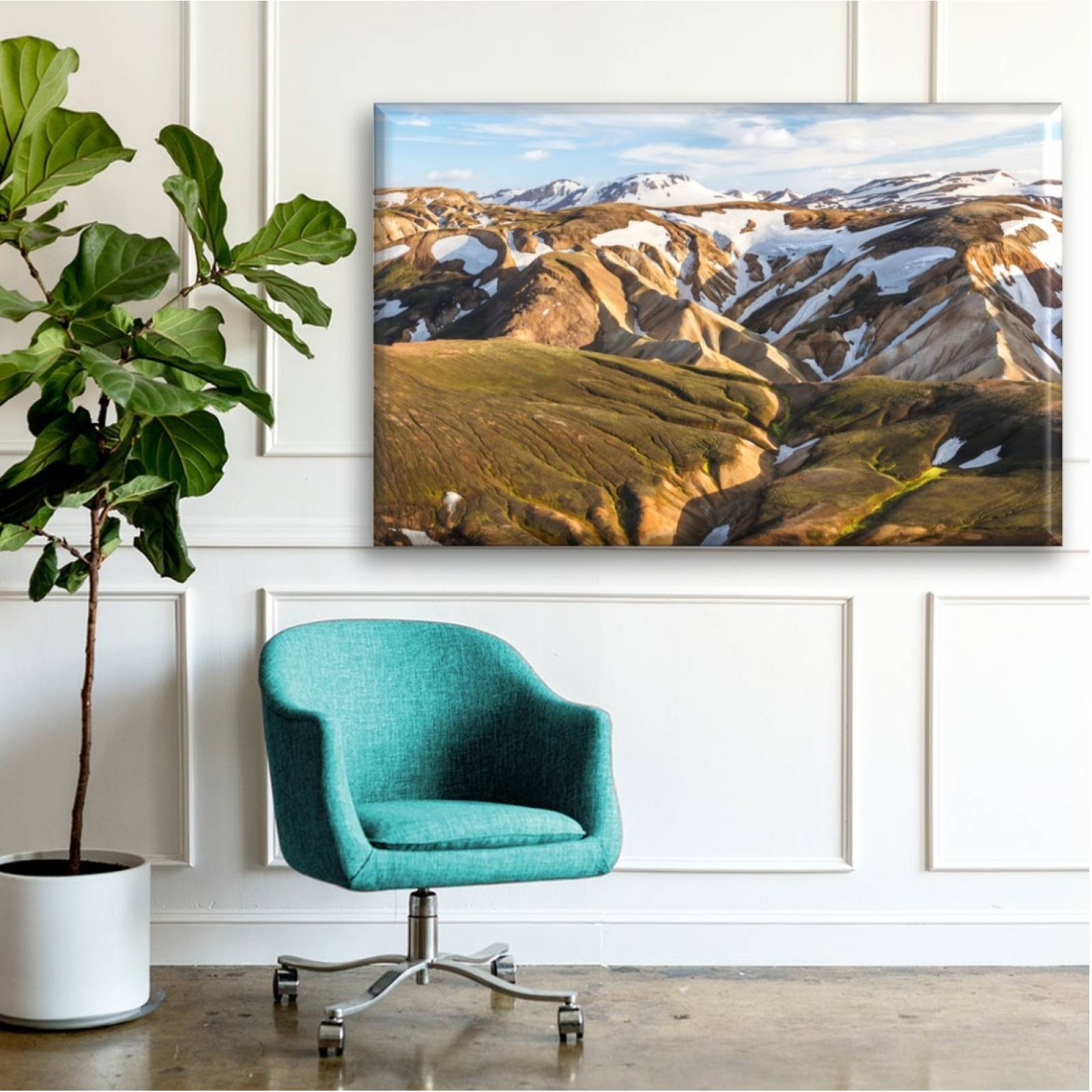 Cuadro Canva Panoramica De Textura De Montañas 30X60 cm