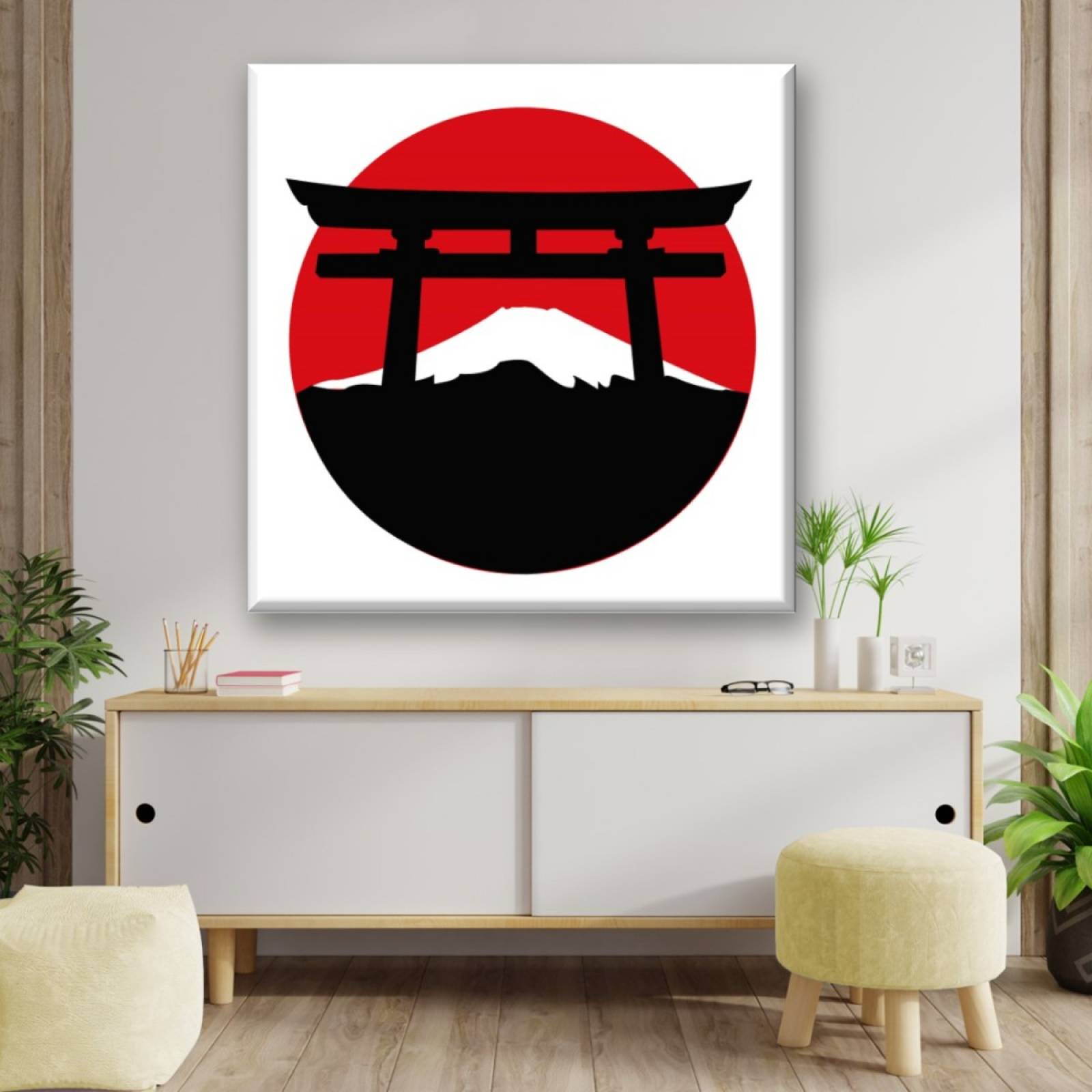 Cuadro Canva Decorativo Japón Ilustración 40X40 cm
