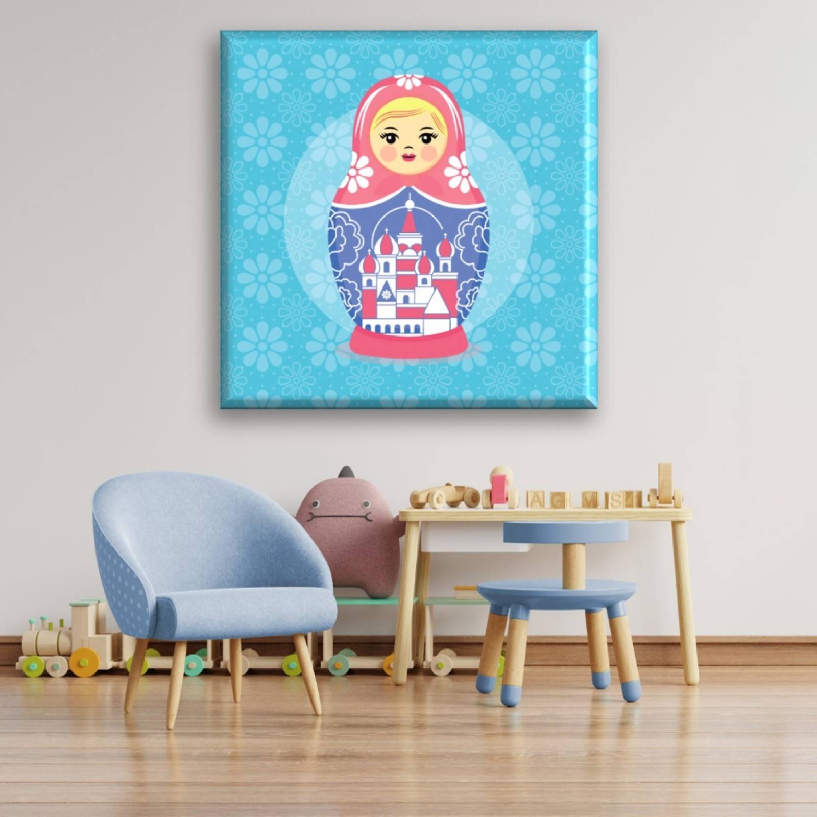 Cuadro Canva Decorativo Muñeca Rusa 40X40 cm