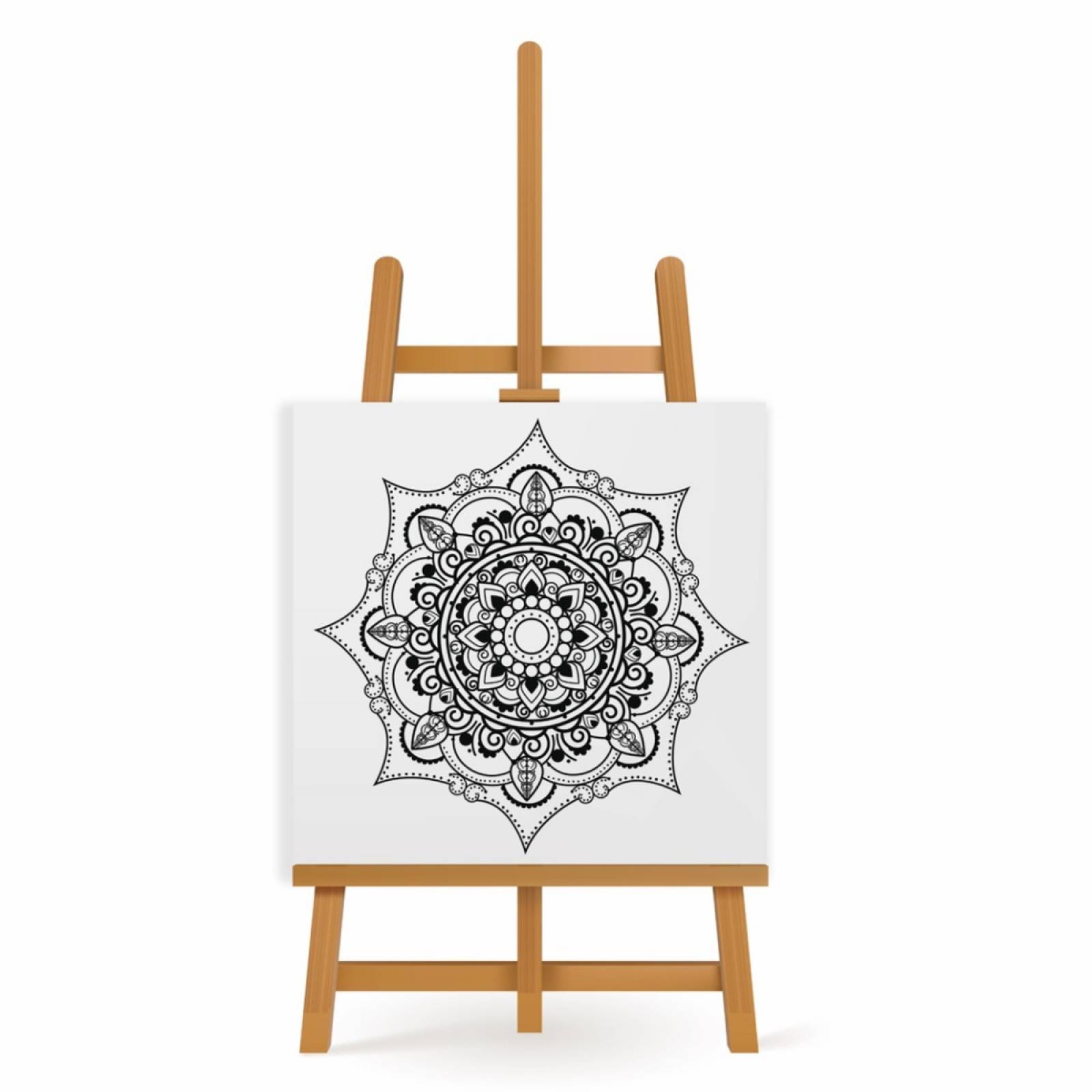 Mandala para Pintar en Cuadro Canva Candelabro 80x80 cm