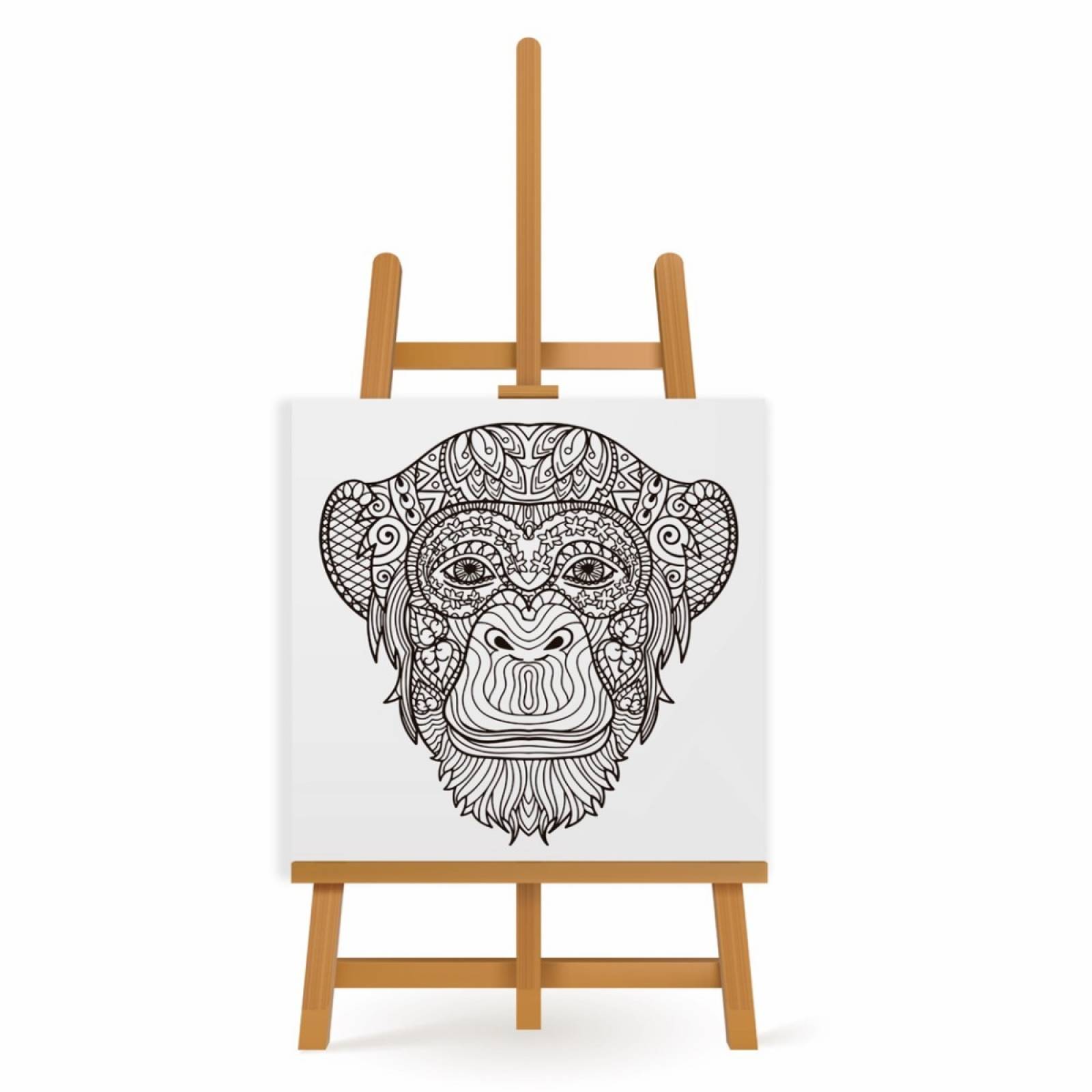 Mandala para Pintar en Cuadro Canva Mono 80x80 cm