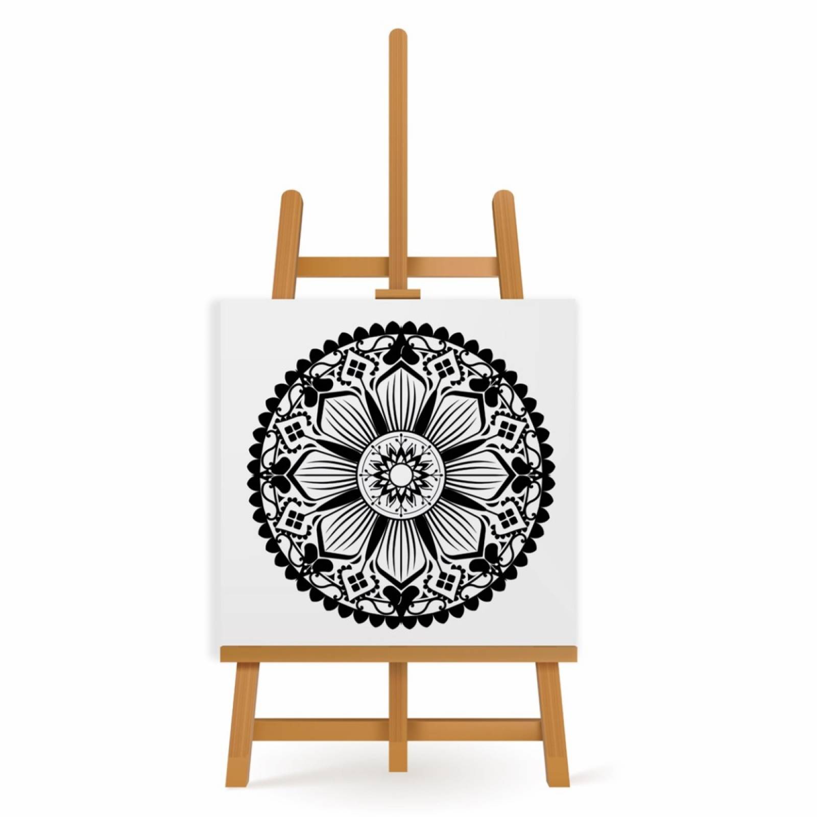 Mandala para Pintar en Cuadro Canva Sol 80x80 cm