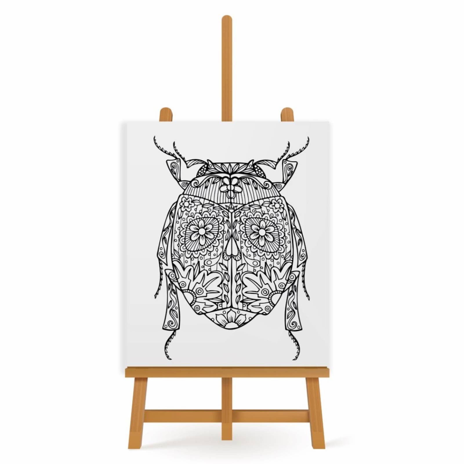 Mandala para Pintar en Cuadro Canva Bicho 90x60 cm