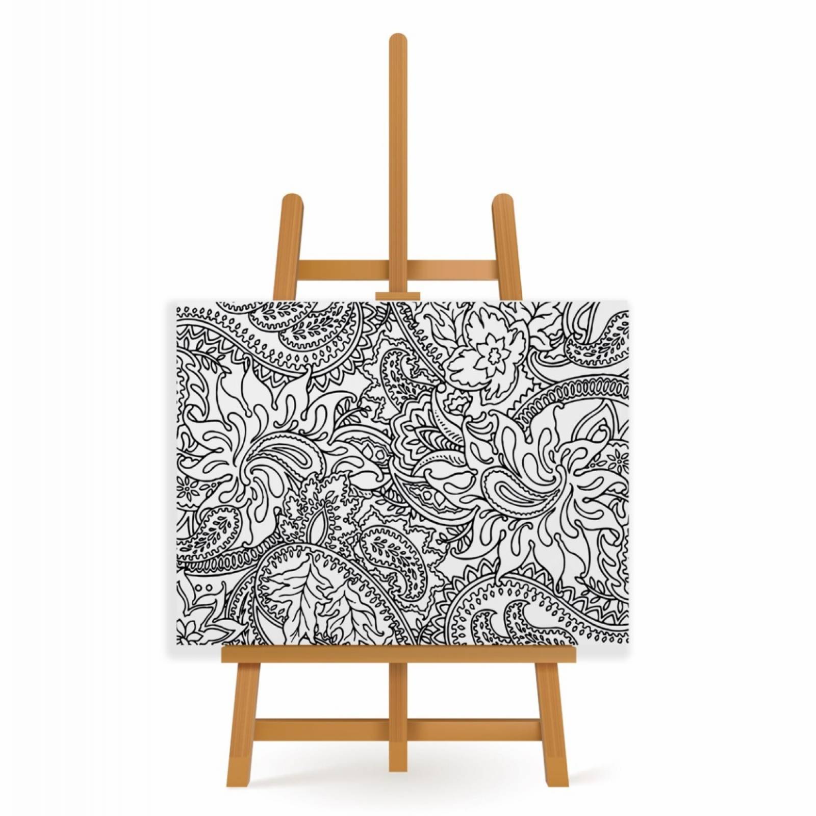 Mandala para Pintar en Cuadro Canva Hojas 90x60 cm