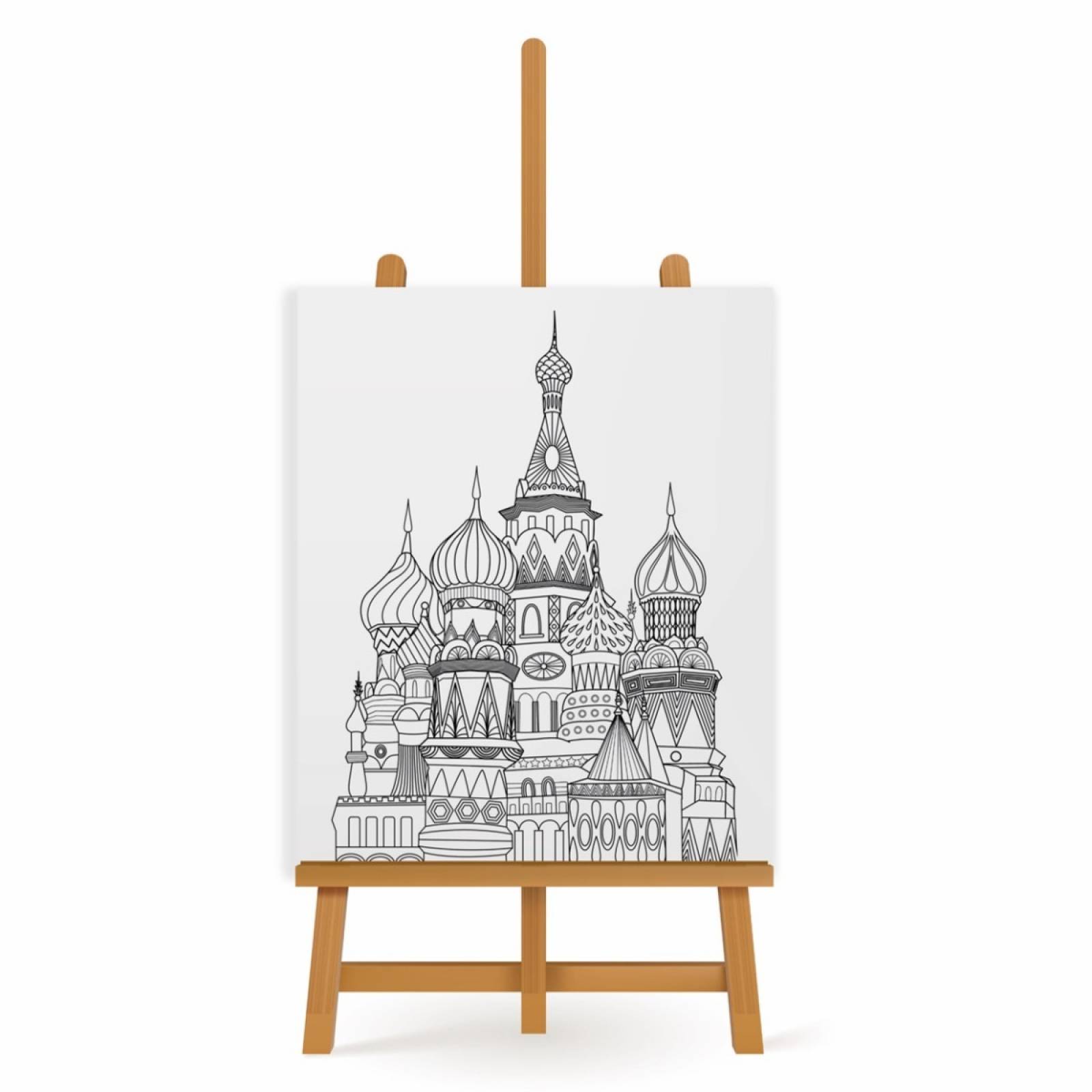 Mandala para Pintar en Cuadro Canva Arquitectura 90x60 cm