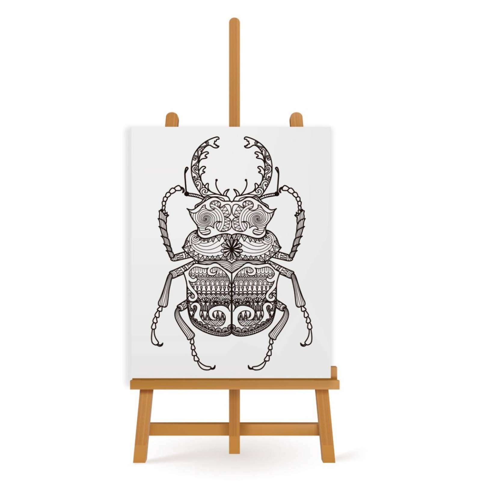 Mandala para Pintar en Cuadro Canva Escarabajo 60x40 cm