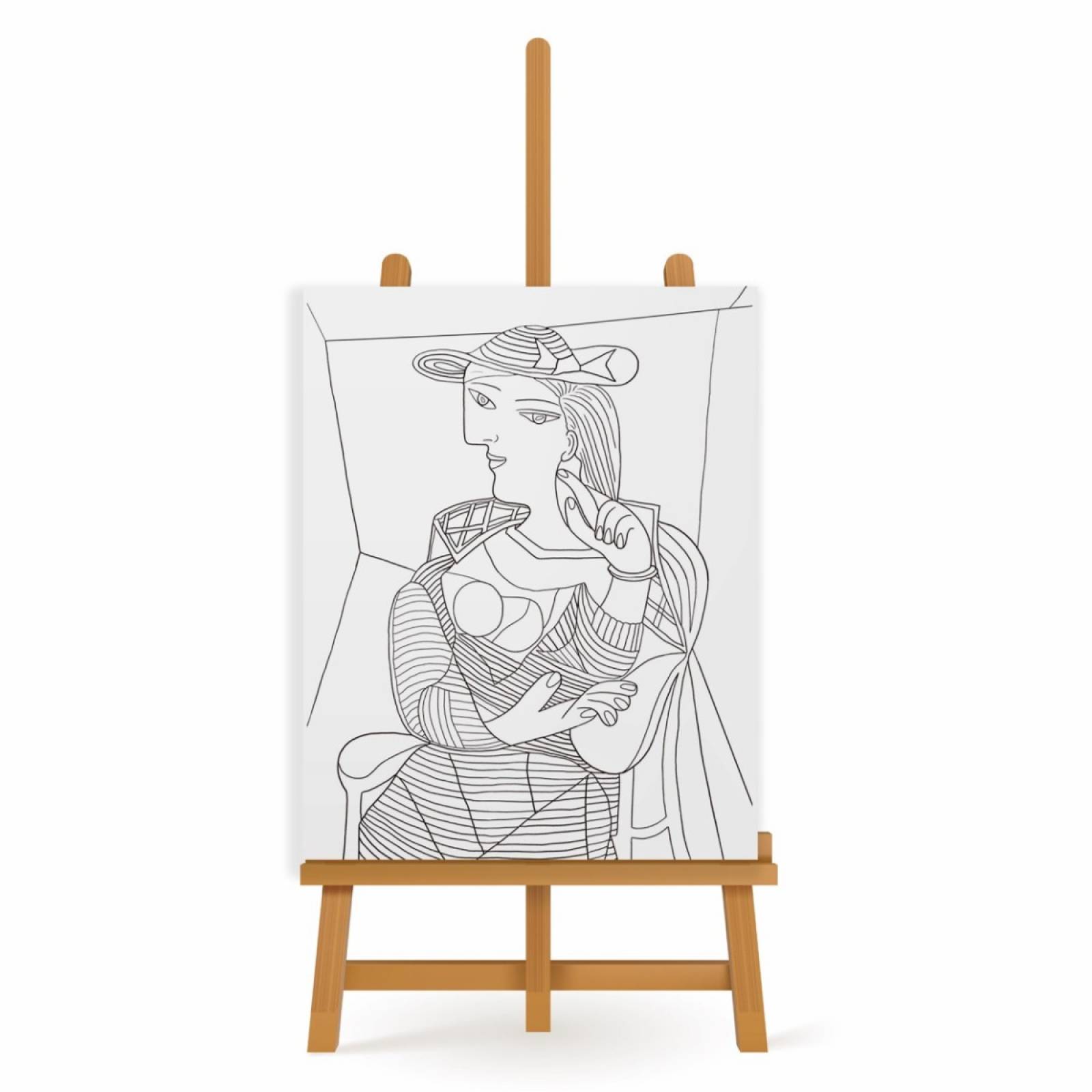 Mandala para Pintar en Cuadro Canva Pablo Picasso 60x40 cm