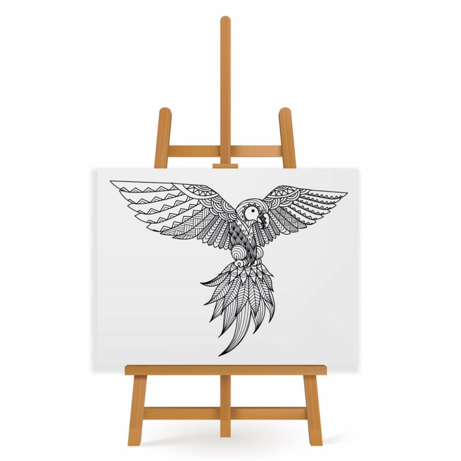 Mandala para Pintar en Cuadro Canva Guacamaya 60x40 cm