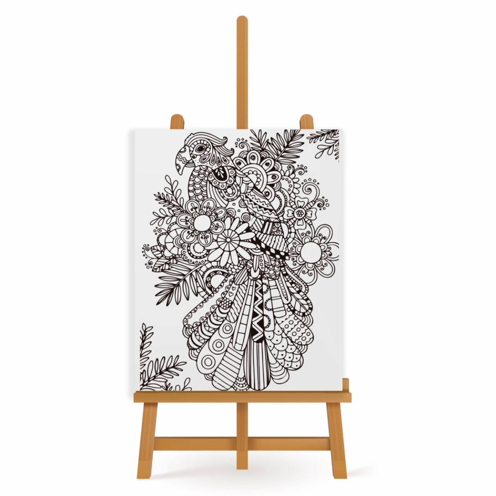 Mandala para Pintar en Cuadro Canva Pájaro 60x40 cm