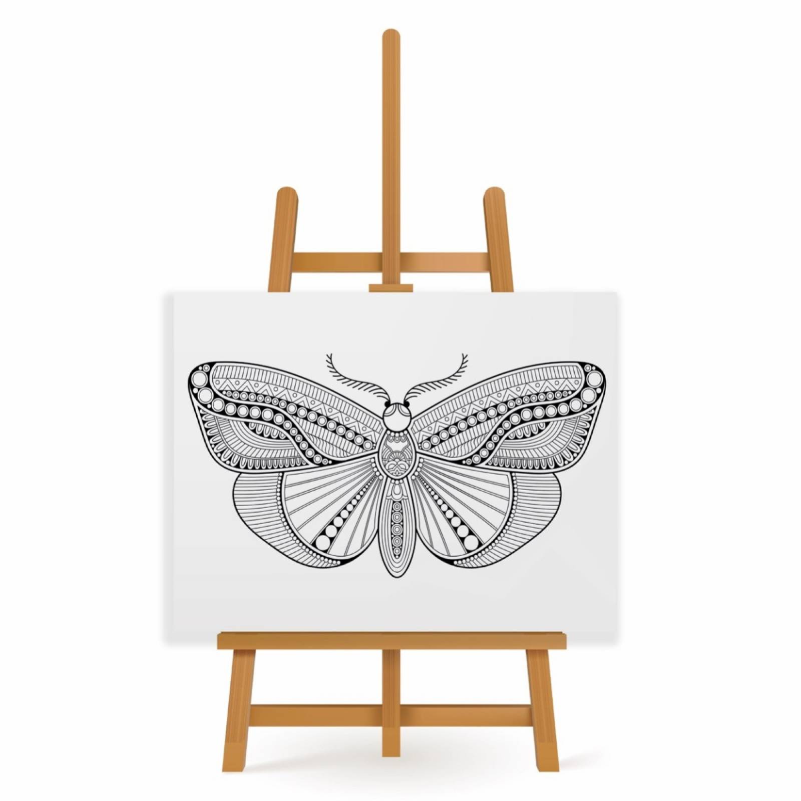 Mandala para Pintar en Cuadro Canva Mariposa 60x40 cm